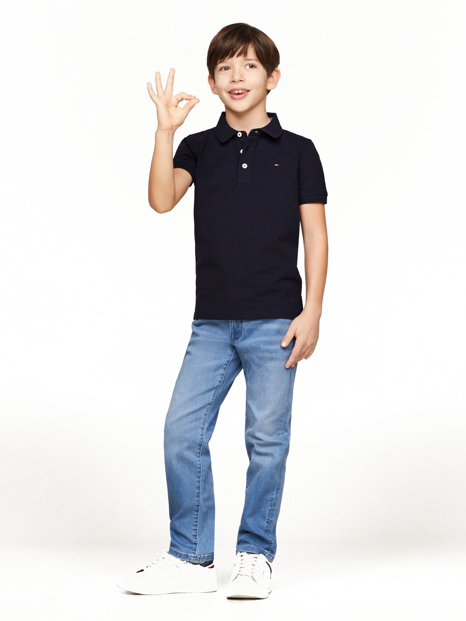 Tommy Hilfiger |  BOYS TOMMY POLO S/S, WHITE | 140 | DENIM