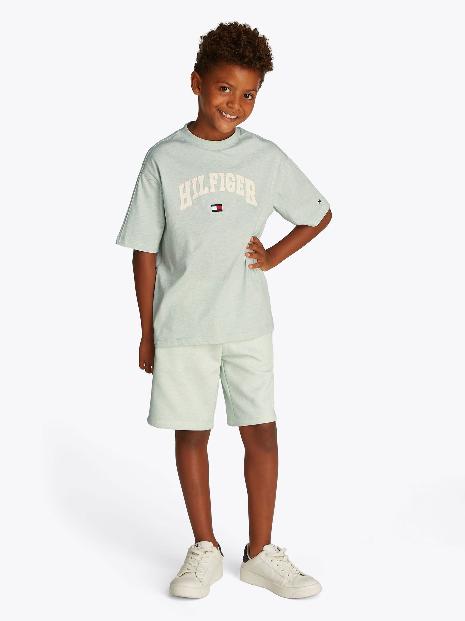Tommy Hilfiger |  HILFIGER VARSITY TEE SS | 10 | dew green heather