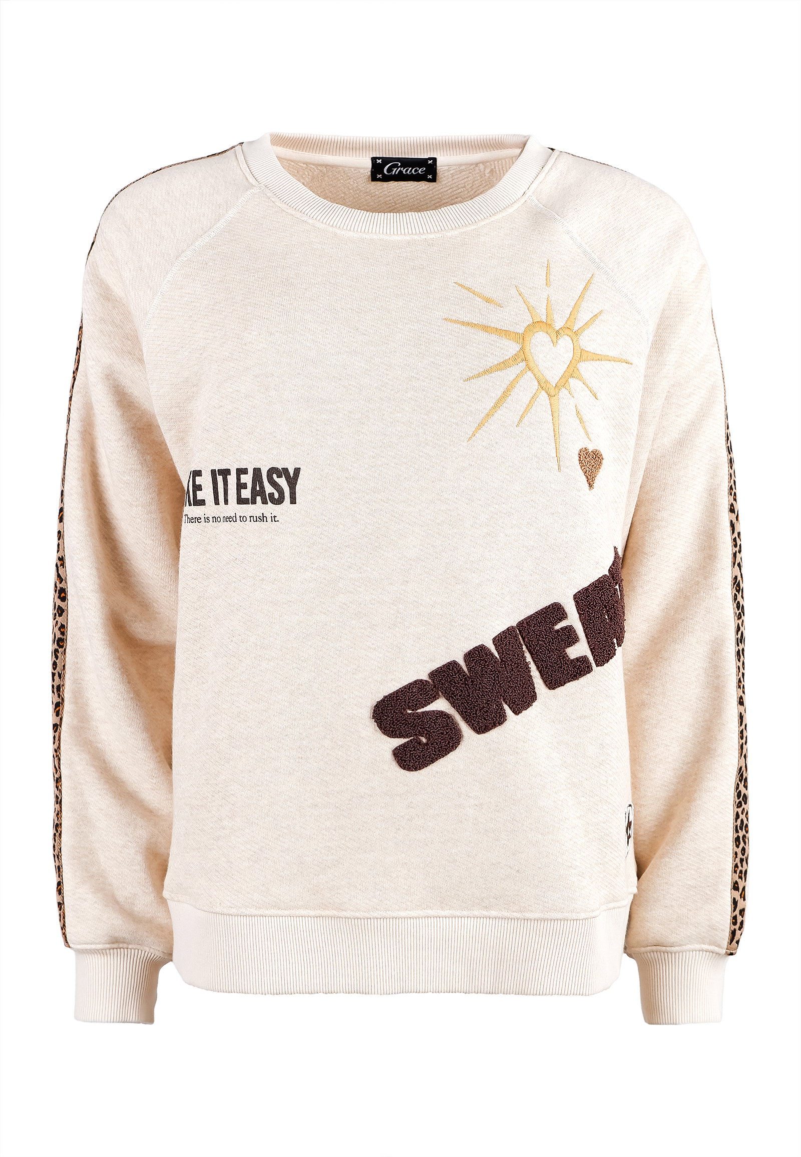Grace Sweatshirt mit Wording-Print und Stickereien #1
