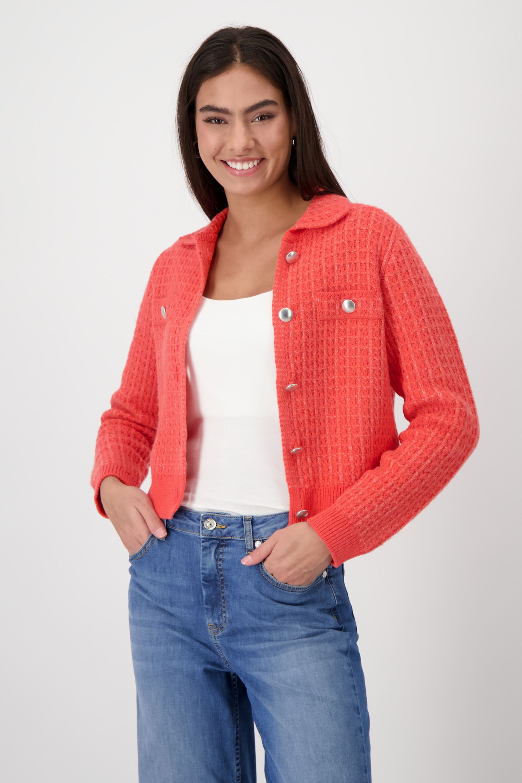 Monari Strickjacke | Cardigan | bright coral | 40 | NEW-768632