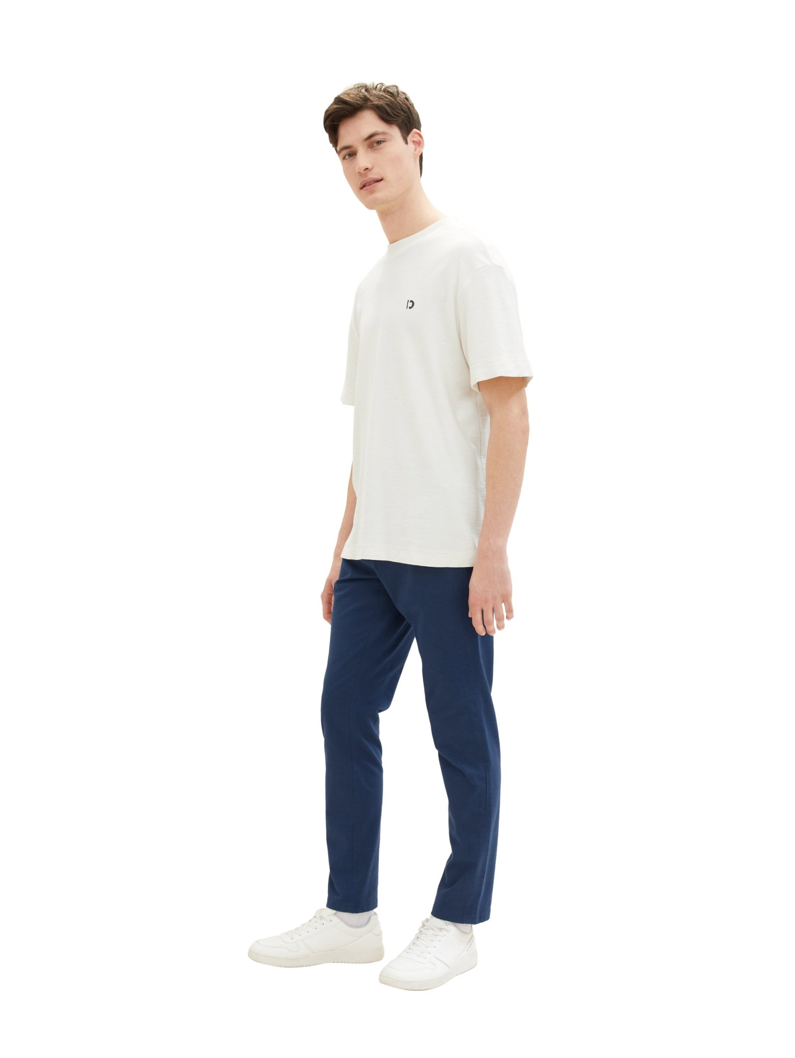 slim chino with belt, navy mini houndstooth #4