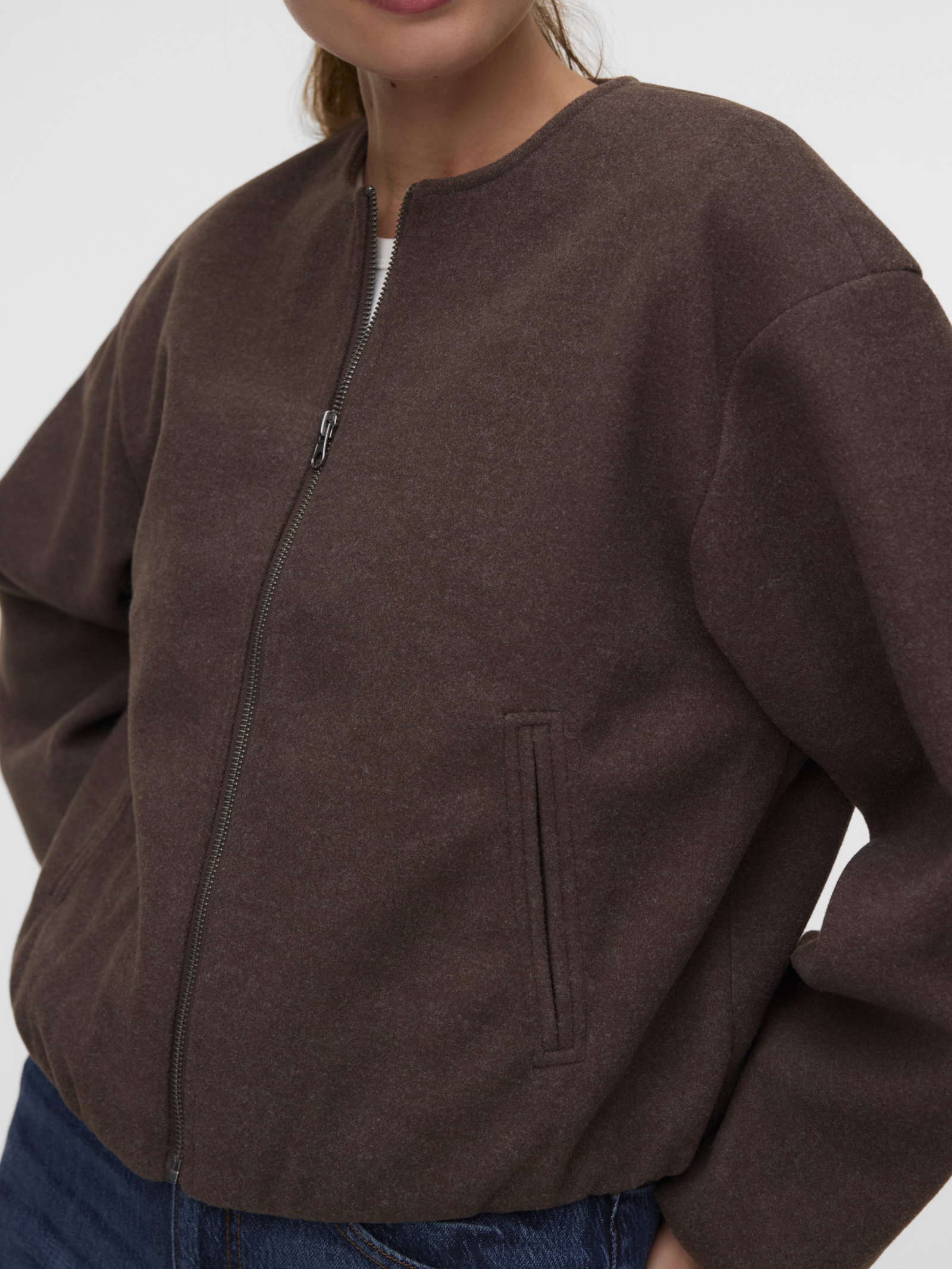 VMCHLOE LS BOMBER JACKET NOOS, Chocolate Torte/MELANGE #5
