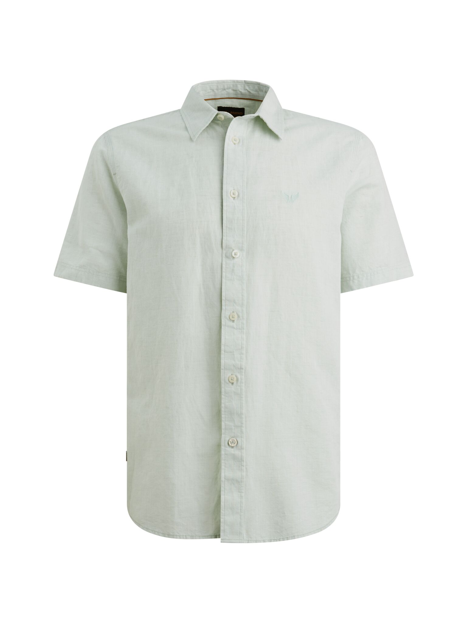 Short Sleeve Shirt 2 tone Cotton/L, Cameo Green #1