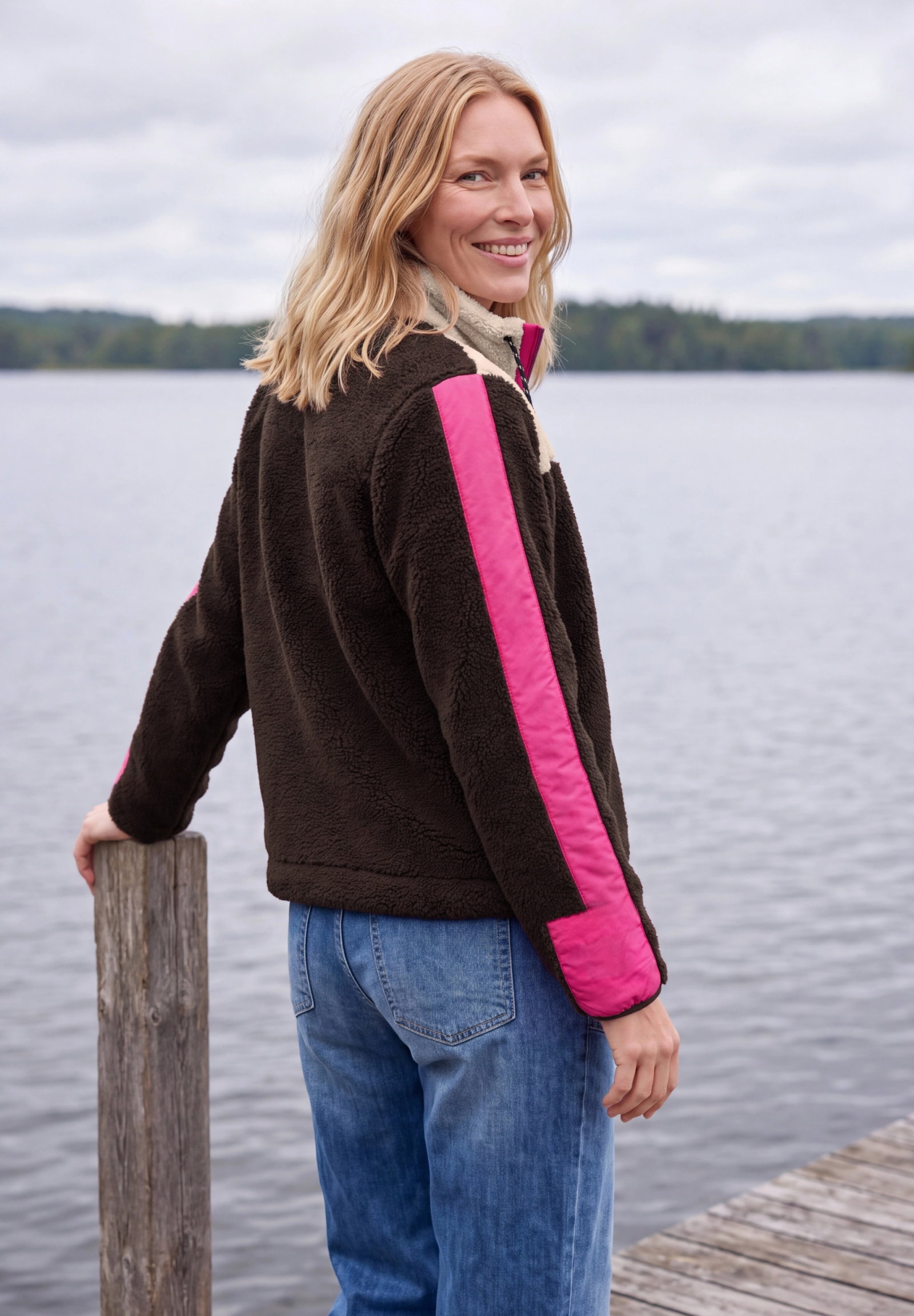 TOS Matmix Teddy Jacket, truffle brown #4