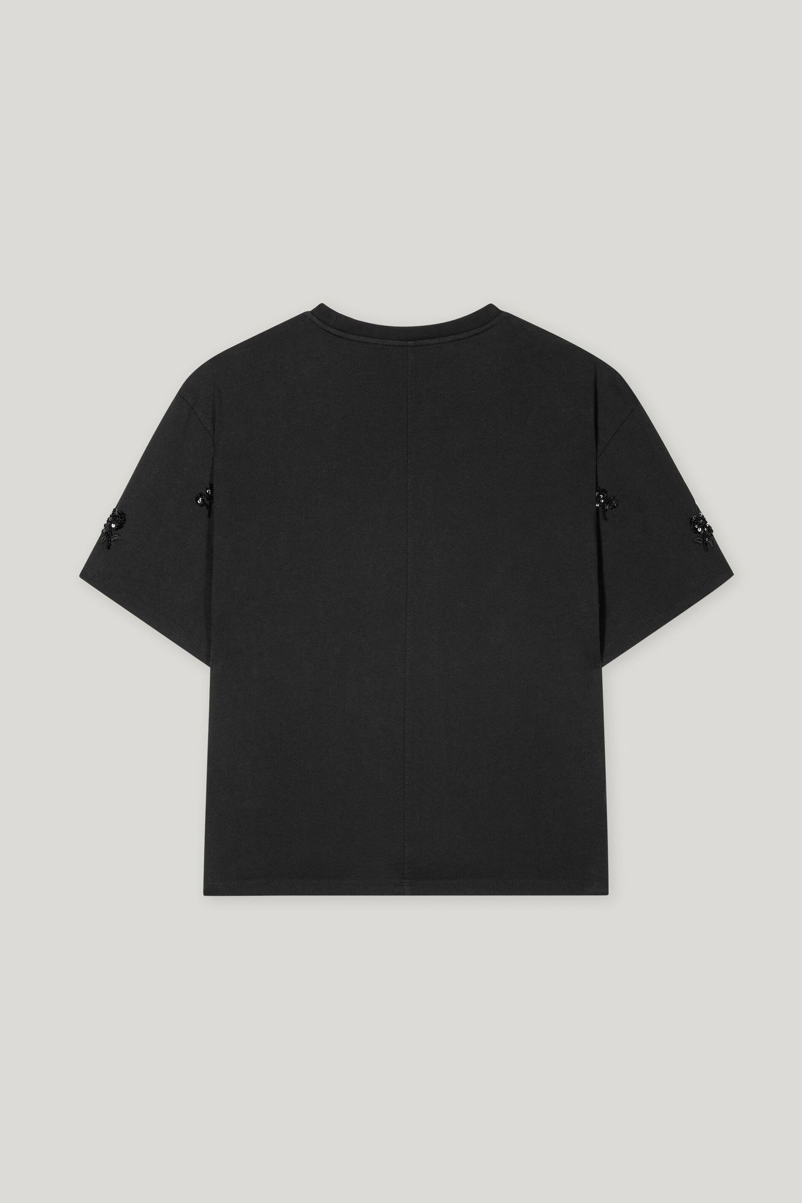 Luisa Cerano |  Shirt mit Pailletten-Stickerei, deep black | 36 | black