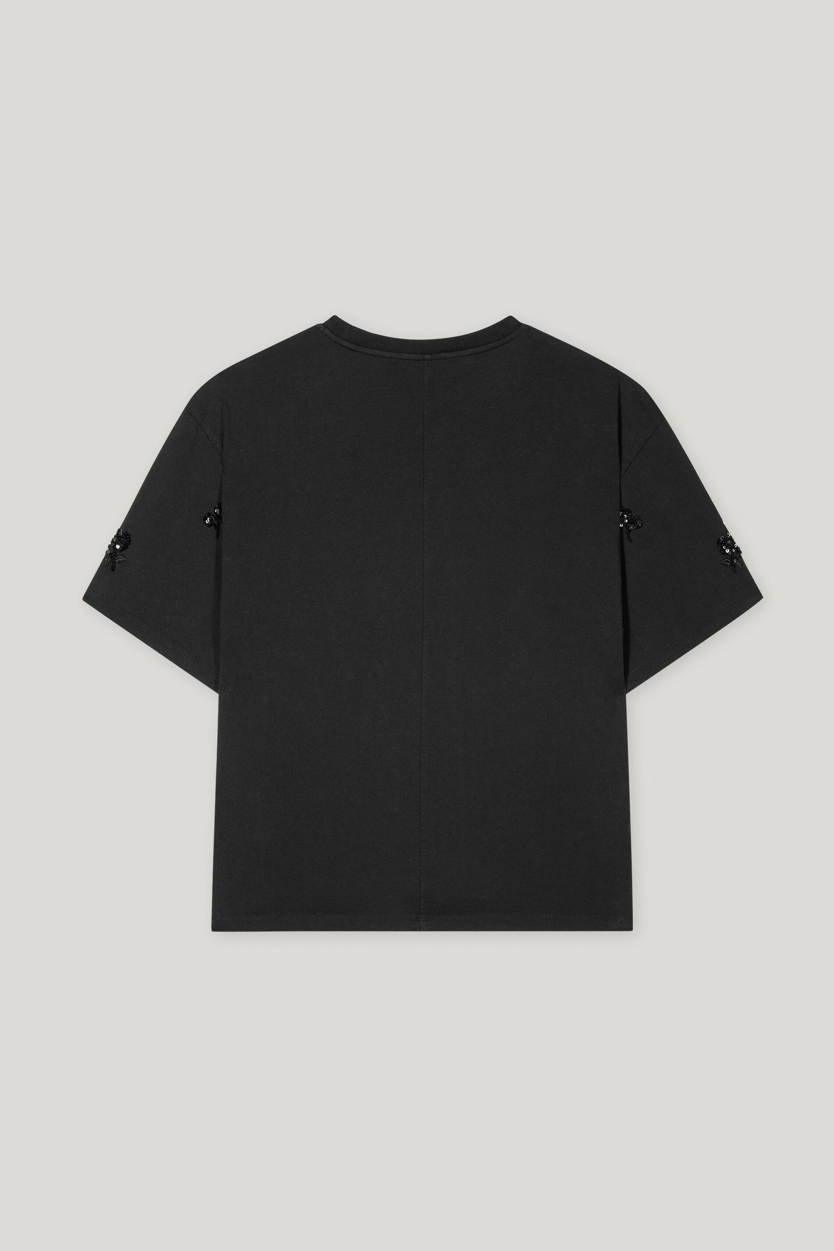 Luisa Cerano |  Shirt mit Pailletten-Stickerei, deep black | 36 | black