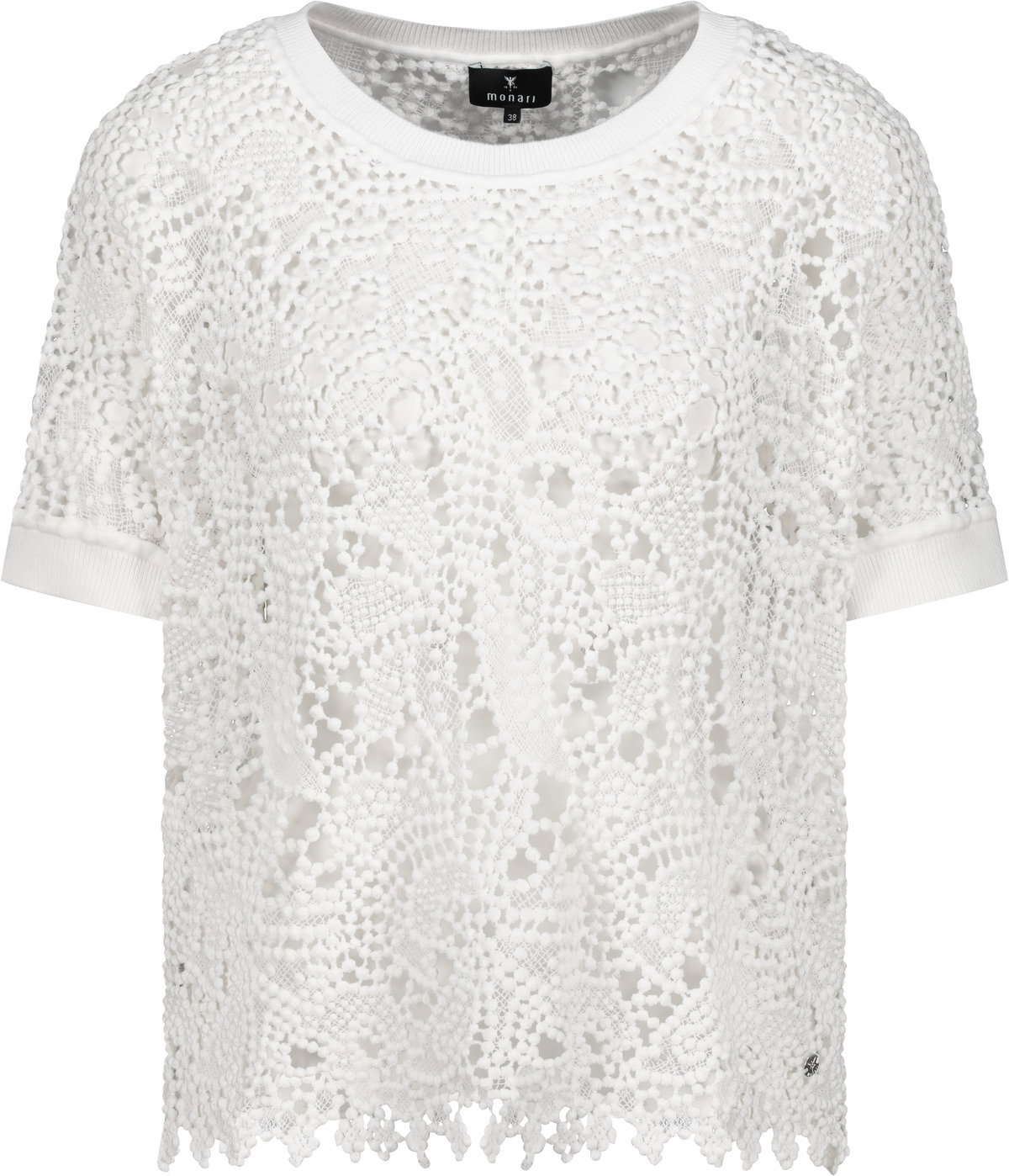Monari Pullover mit Spitzenmuster #1