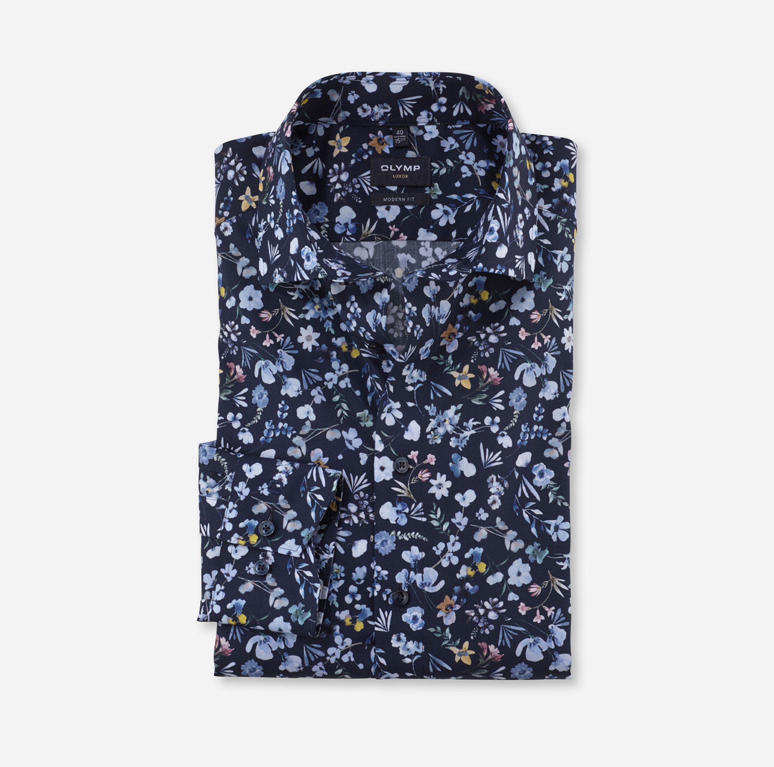 Olymp |  Olymp Hemd Modern Fit  | 46 | marine