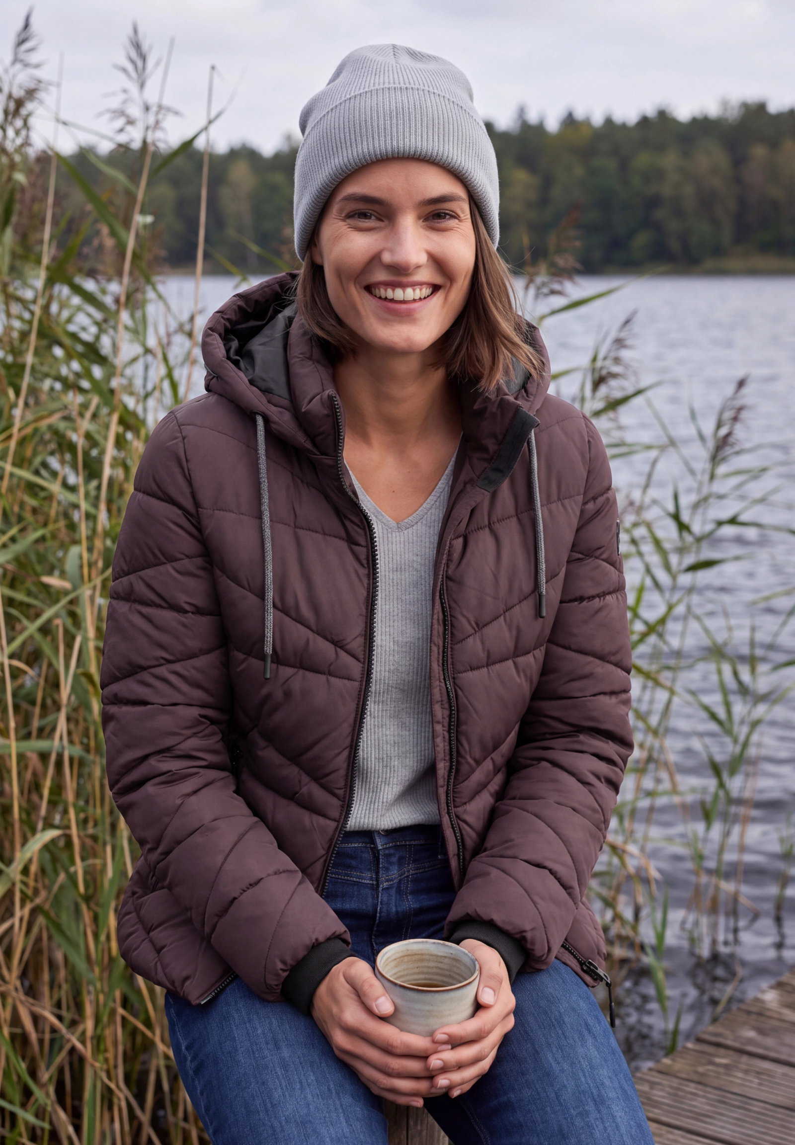 TOS Sportive Padded Jacket, berry red #3