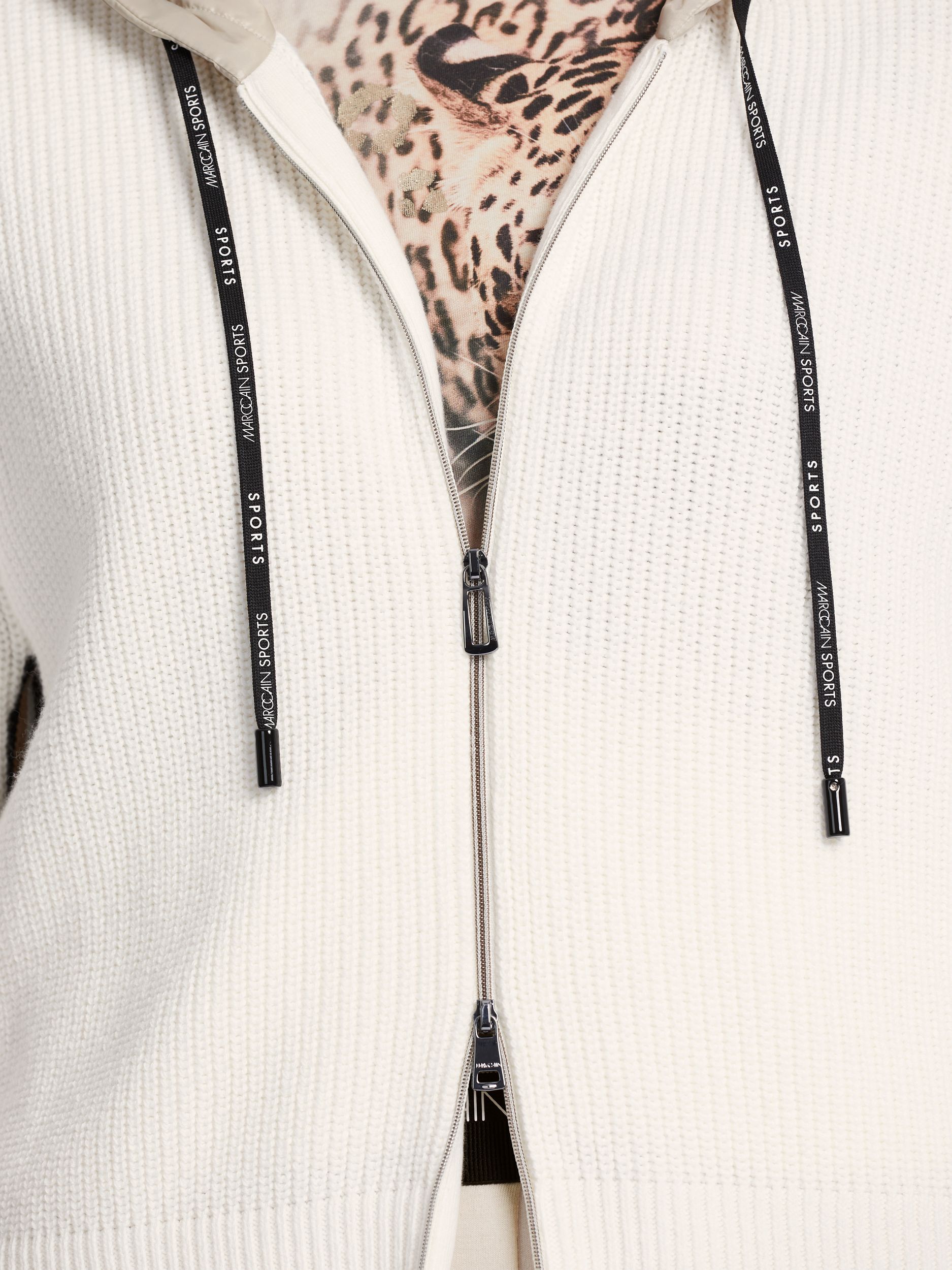 Marc Cain Sport Drawstring Sweater With Painted Heart Off White