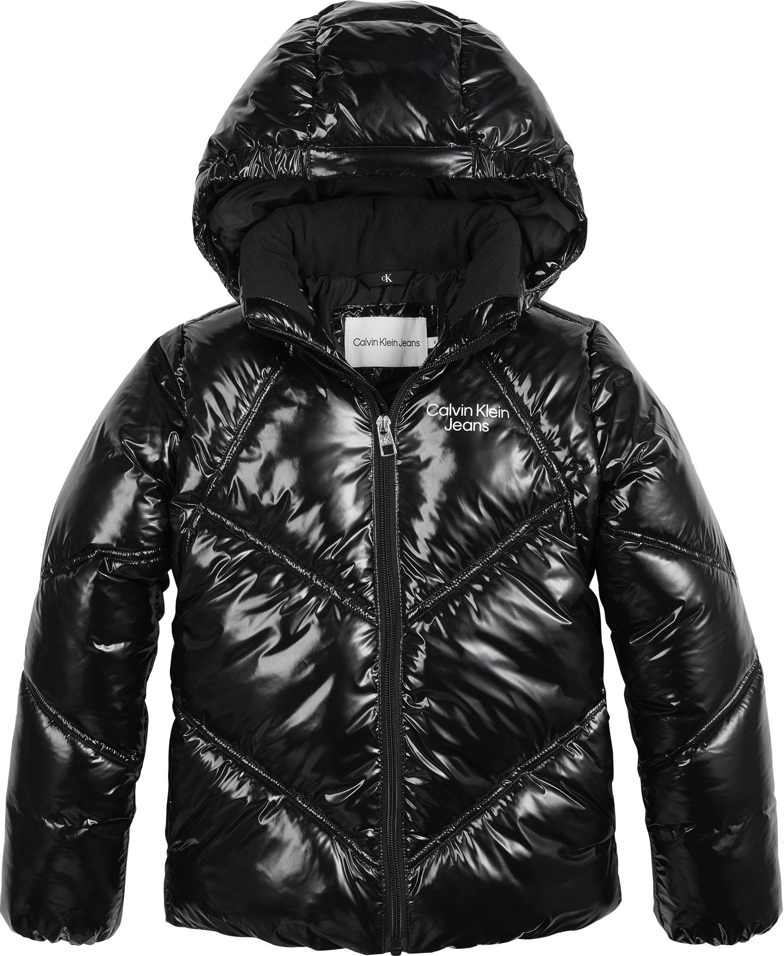 CUTS SEAMS QUILTED SHINY JACKET