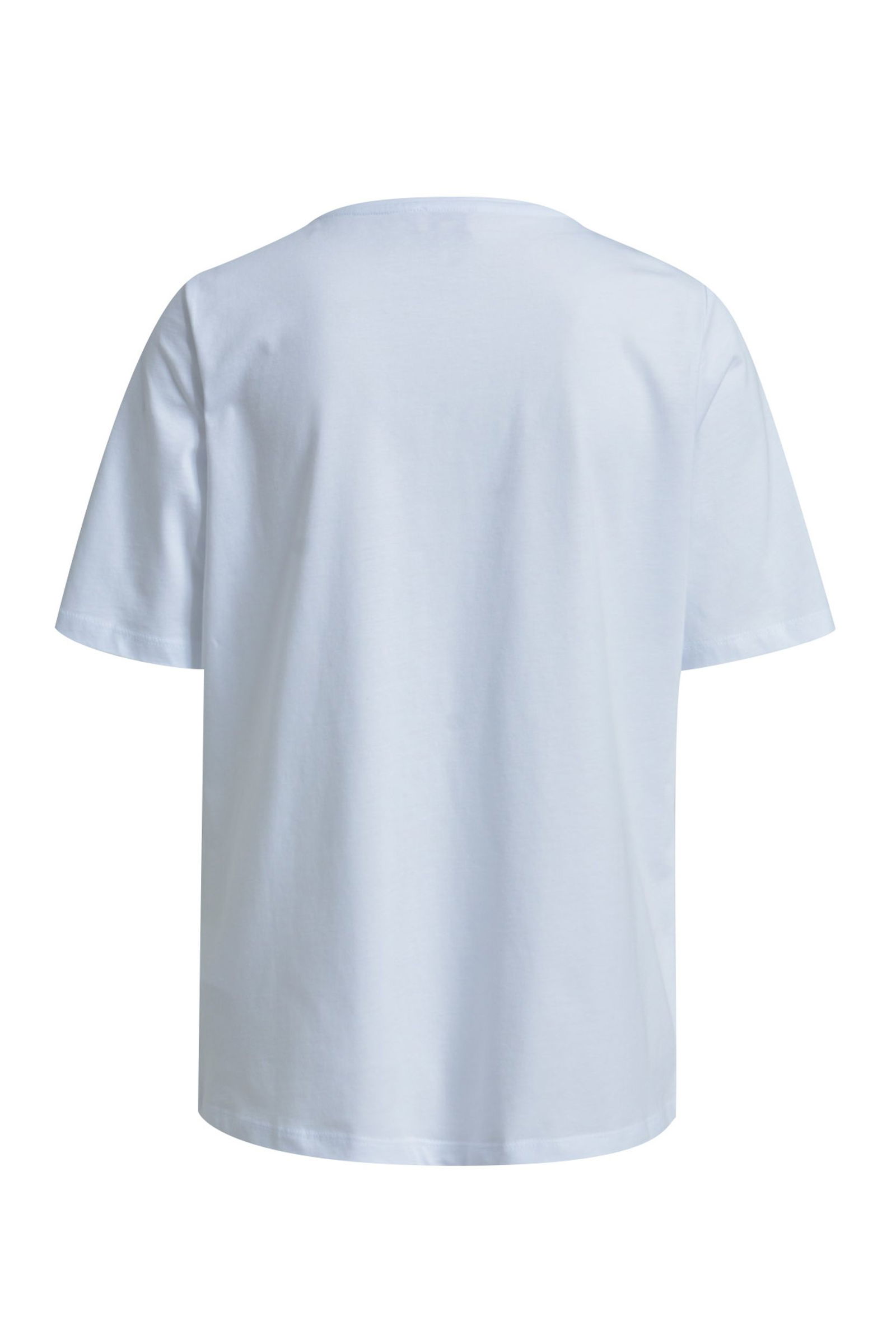  | round neck t-shirt w/ AW 1/4 sleeve | L | white