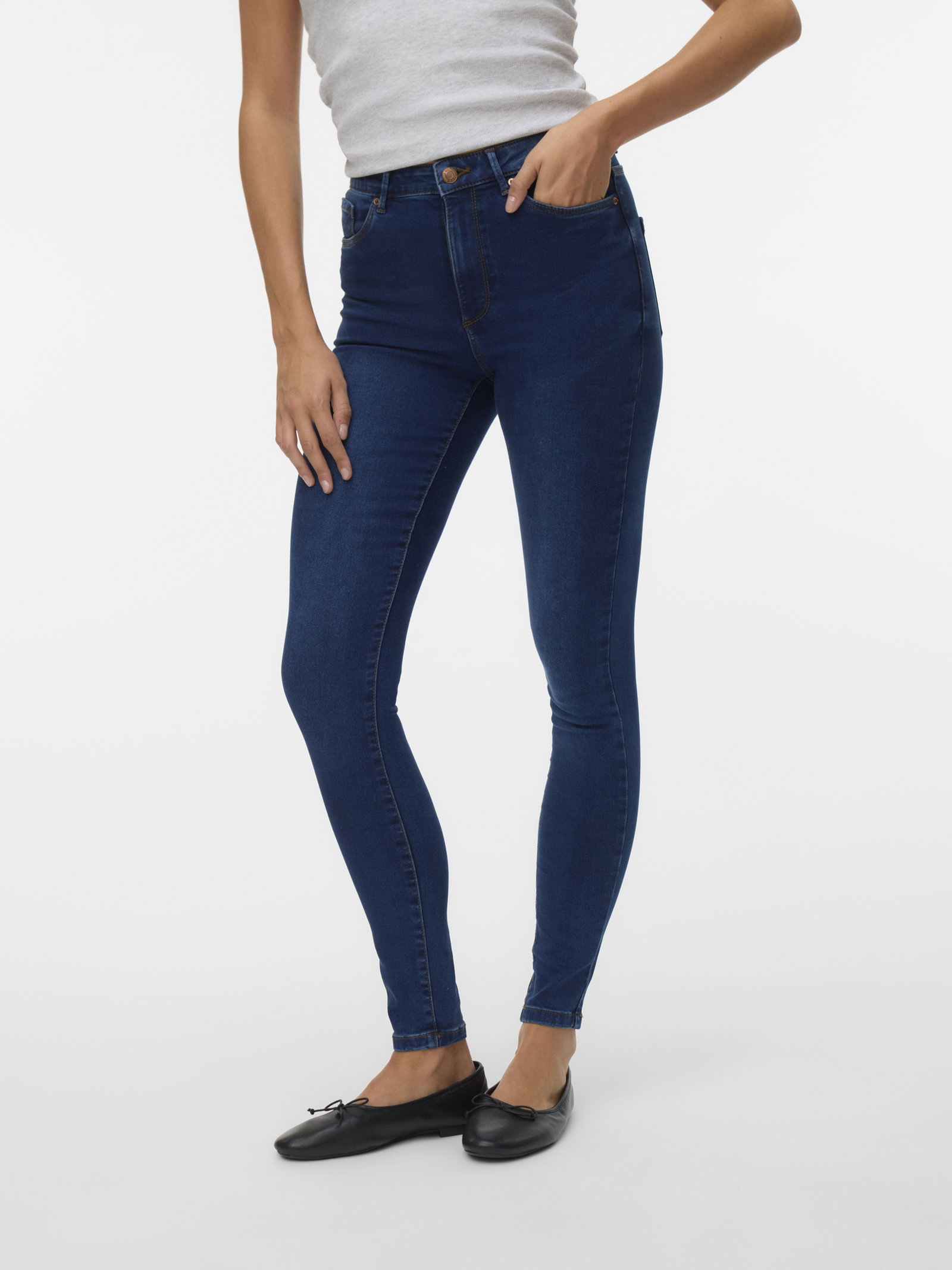 VMSOPHIA HR SKINNY J SOFT VI3128 GA, Dark Blue Denim #4