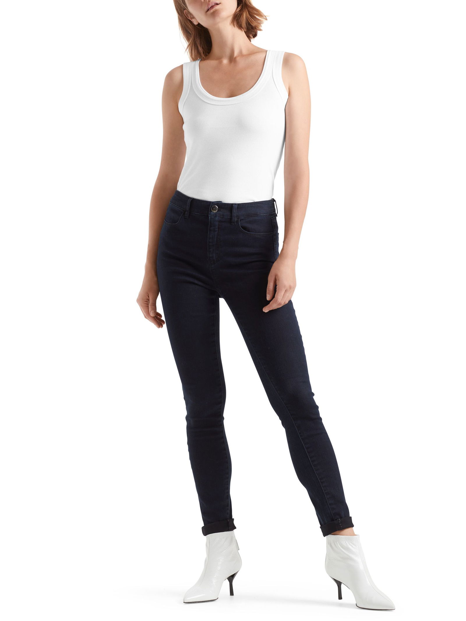 072ff07cf9a8b69356f908861f44d622 Marc Cain Tanktop aus Feinripp