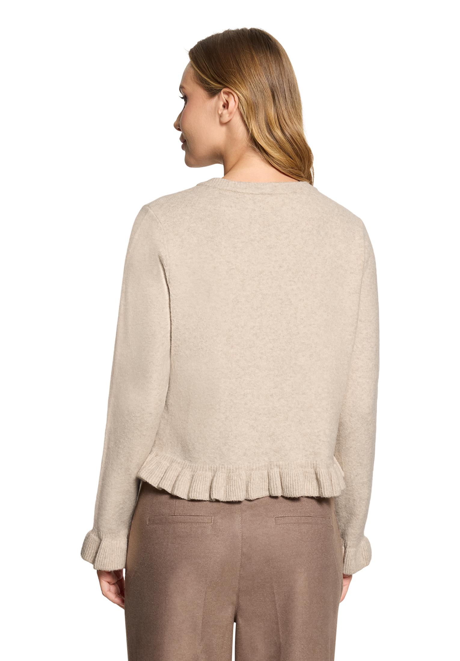 Strickjacke Kurz 1/1 Arm, Light Beige Melange #4