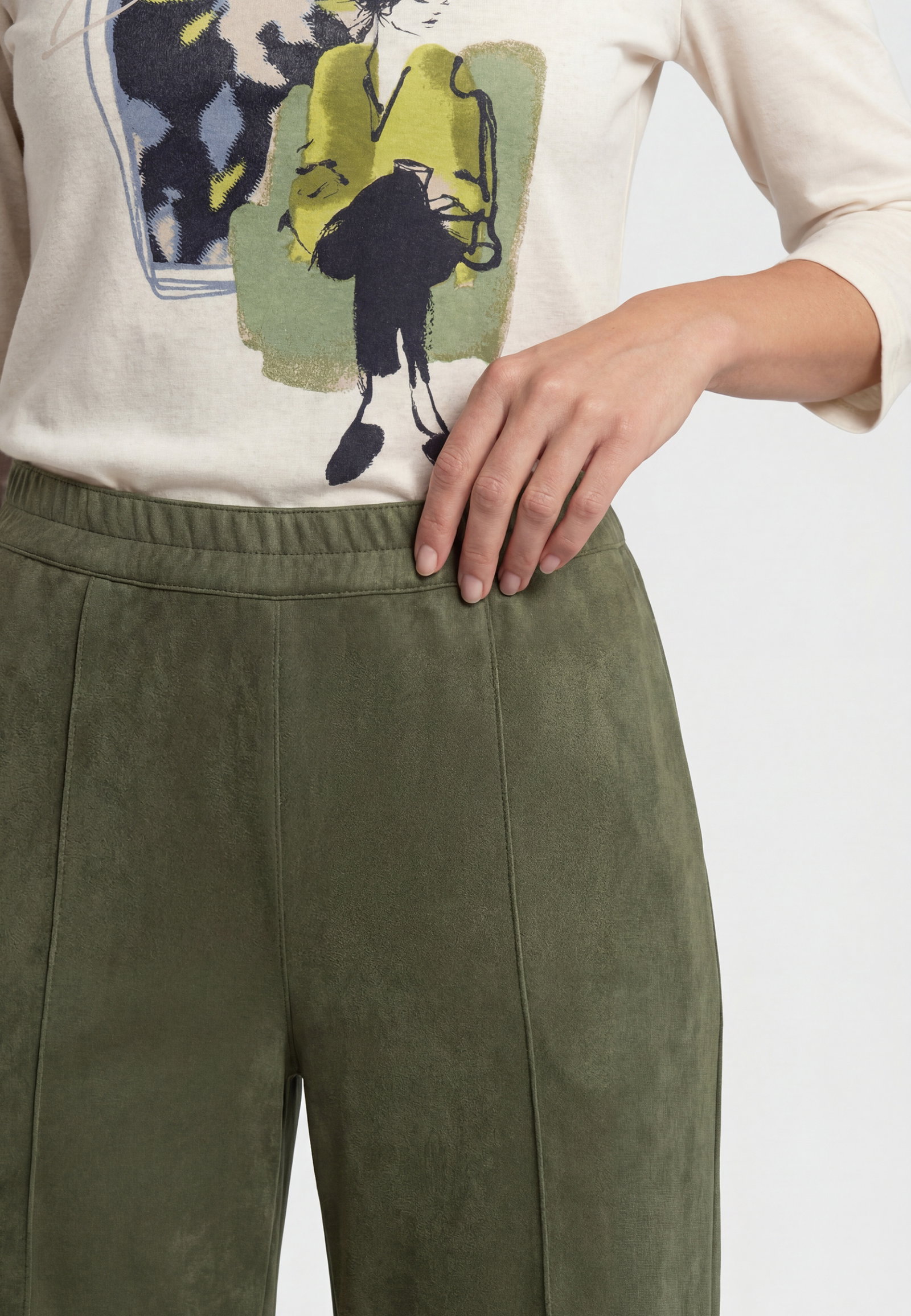 Trousers Casual Long, Olive Green #4