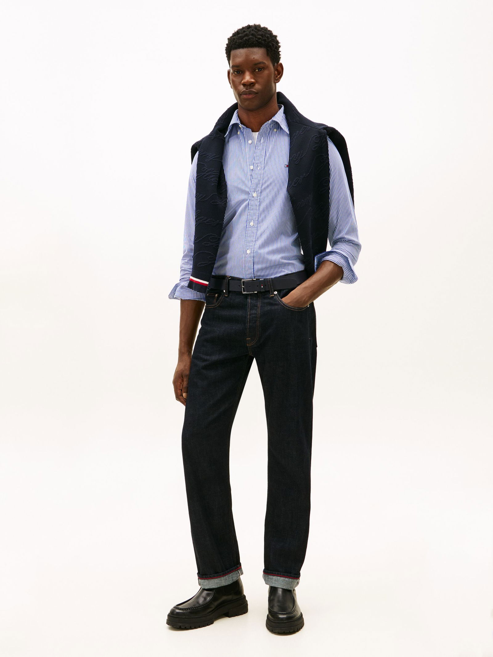 Tommy Hilfiger |  Tommy Hilfiger Hemd Modern Fit  | L | blue spell / stripe