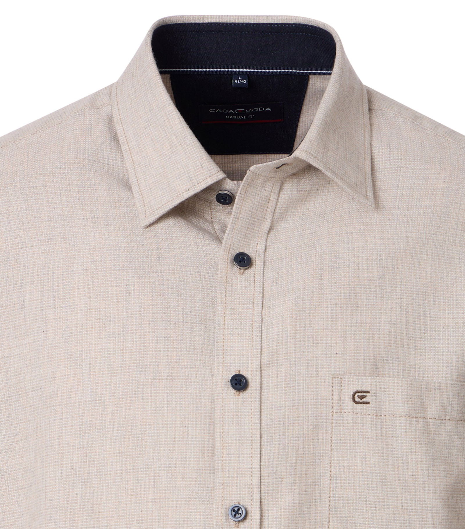 Casa Moda |  Casa Moda Hemd Regular Fit  | L | beige