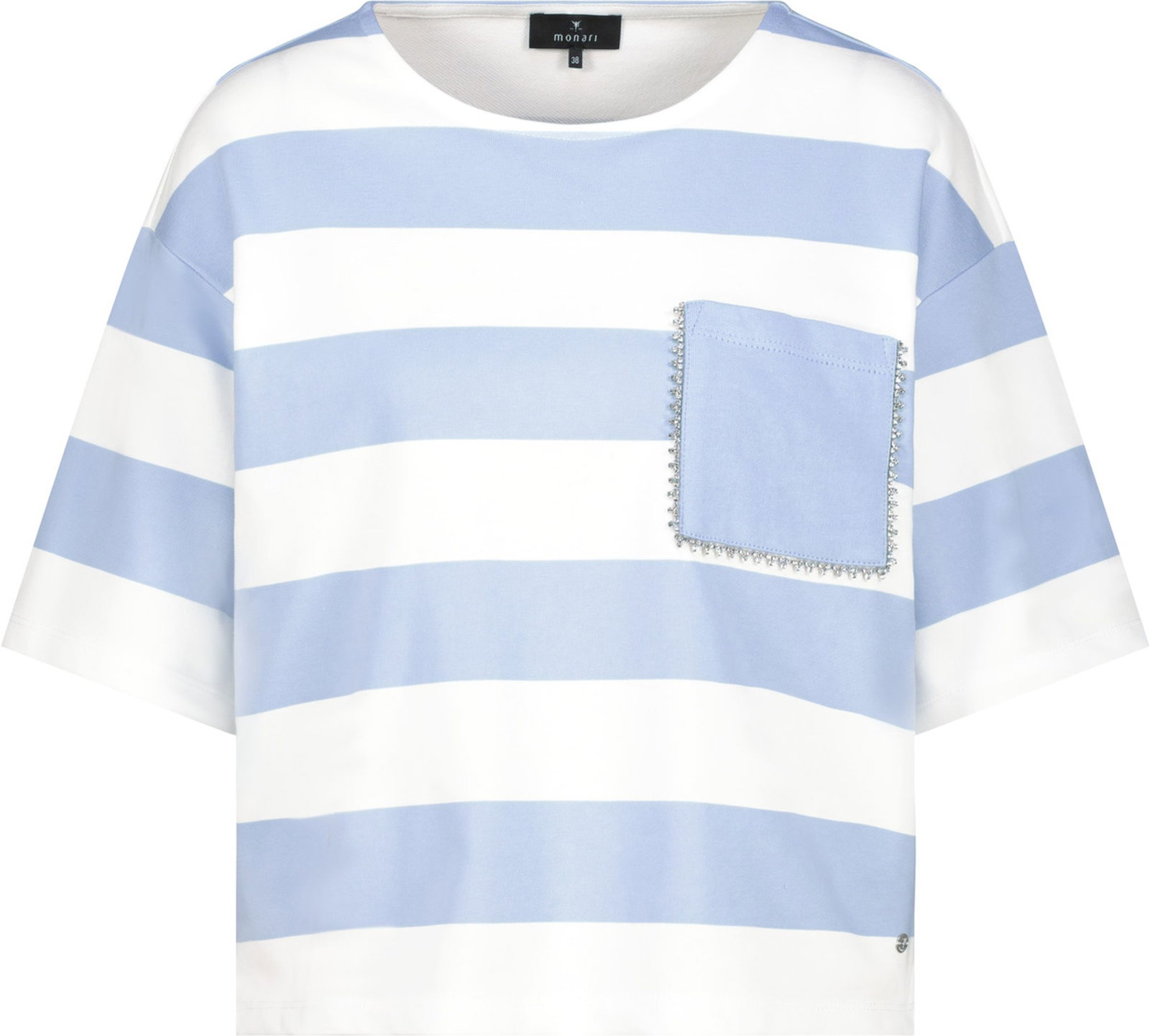 Monari |  Sweatshirt, sea side ringel | 40