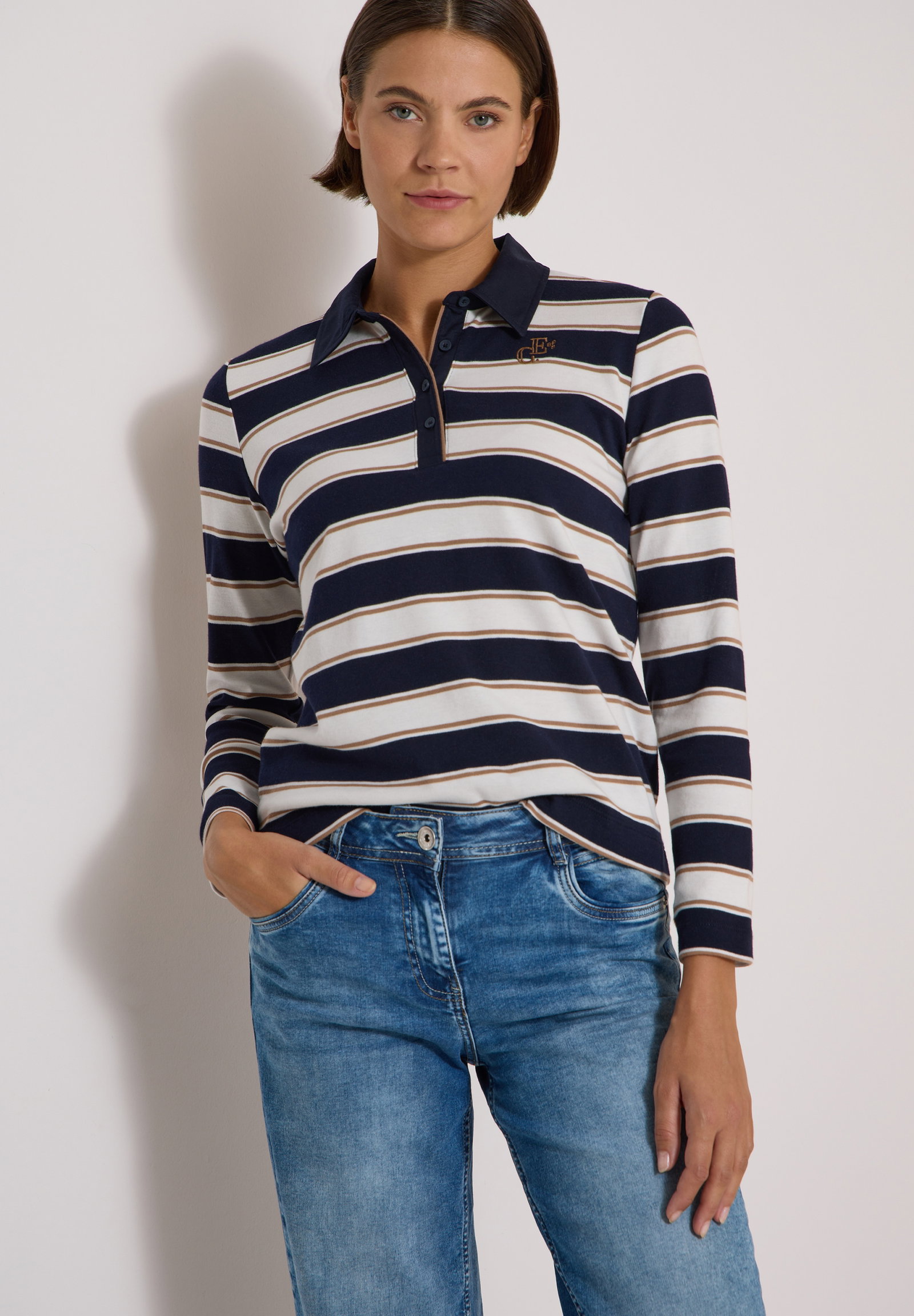 Striped Poloshirt, urban dark blue #6