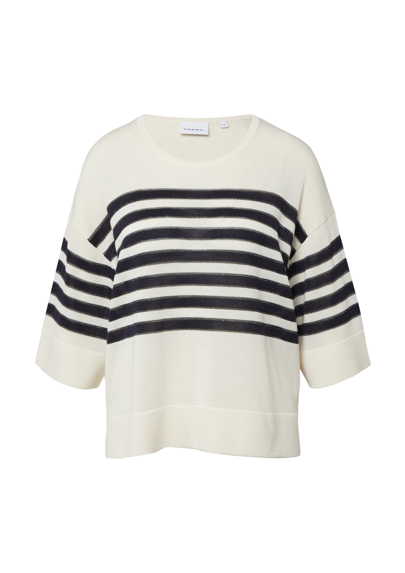Comma gestreifter Feinstrickpullover in Relaxed Fit #2