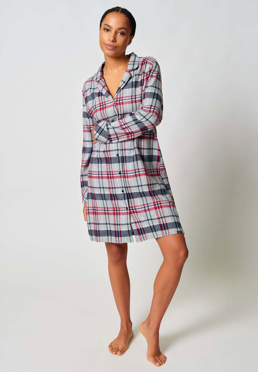 Da. Sleepshirt lg. A., classic melange check #3