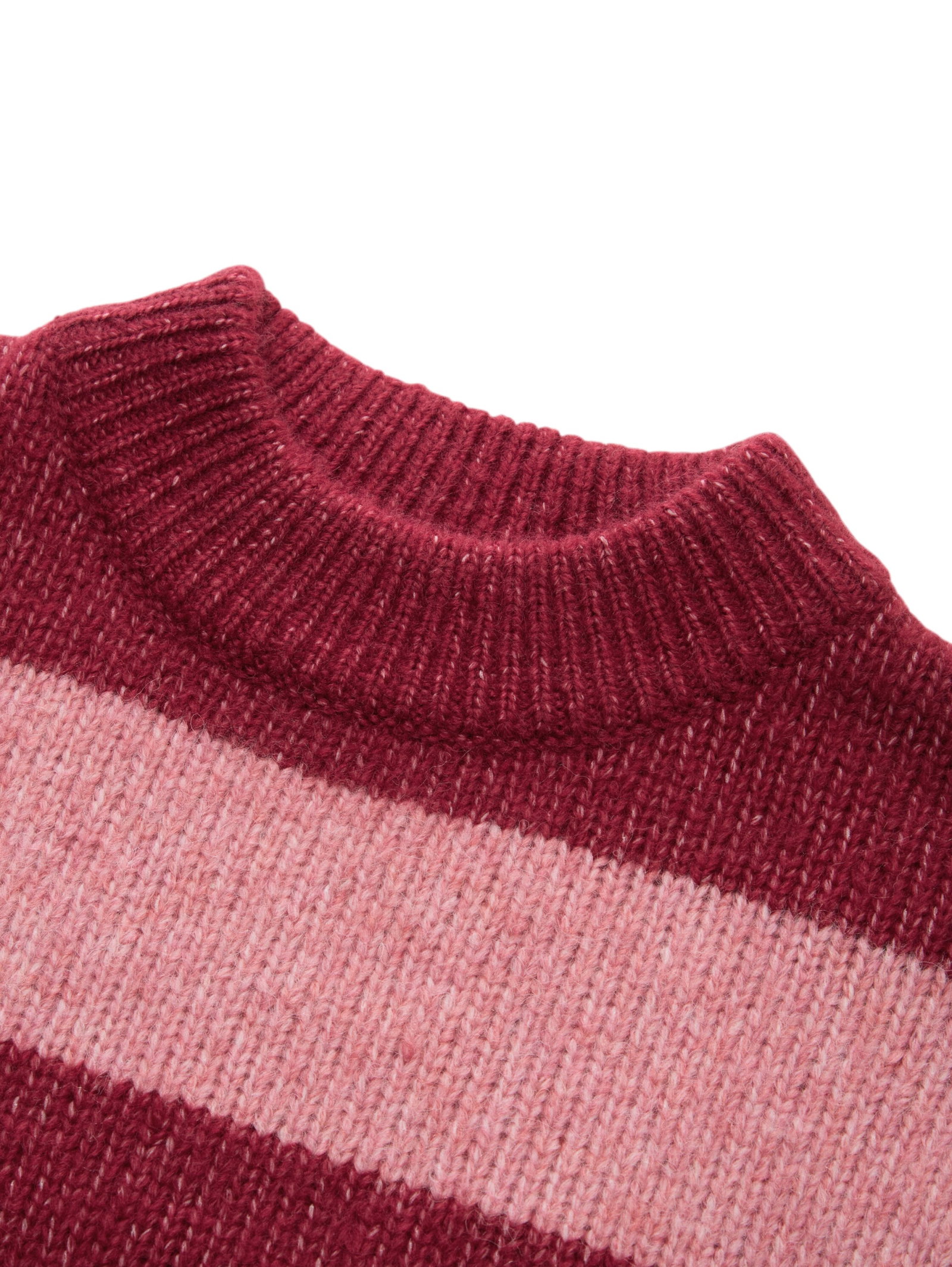 cropped striped pullover, burgundy pink block stripe #3