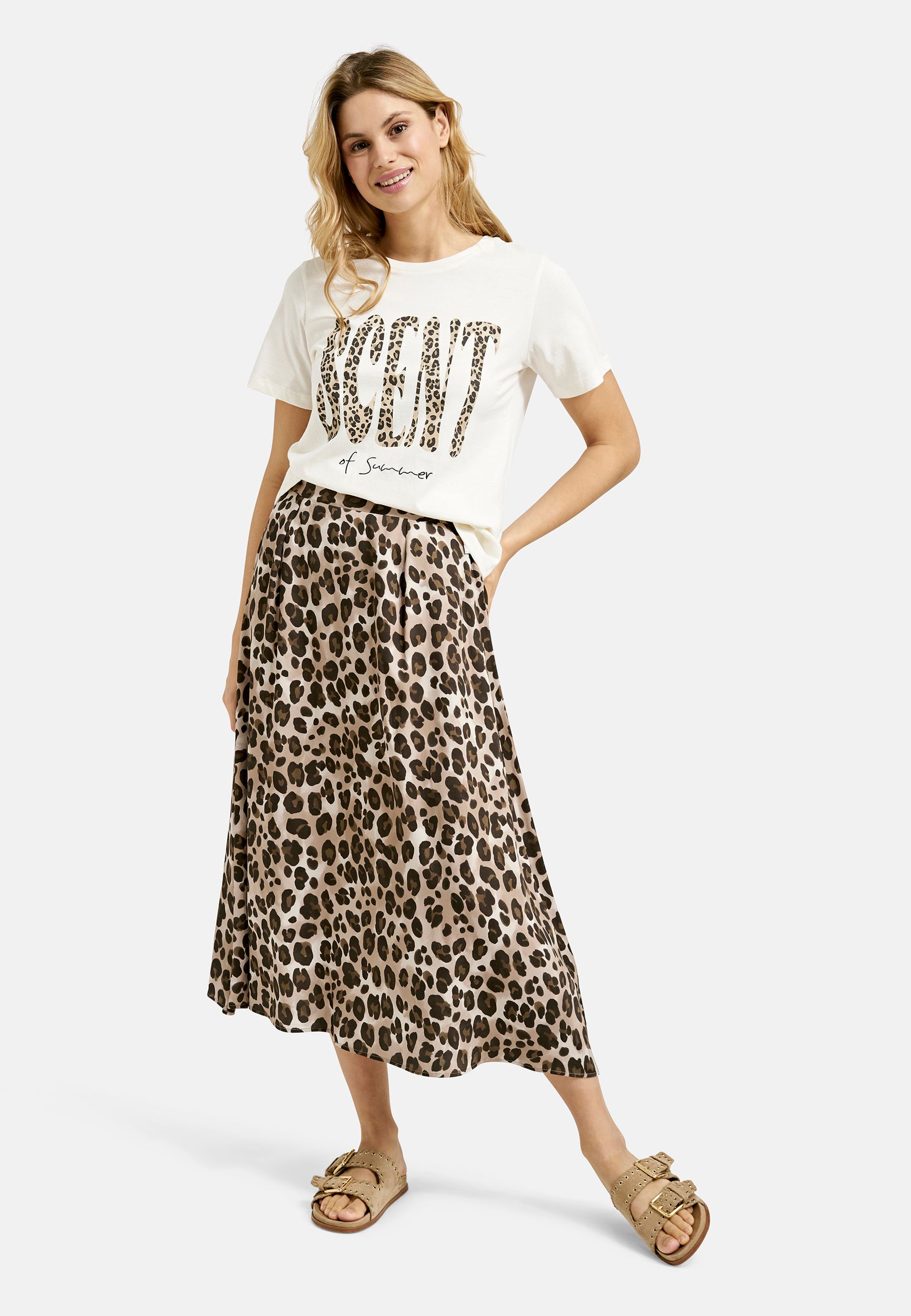  |  CROPPED T-SHIRT WORDING, CAMEL PRINT | M