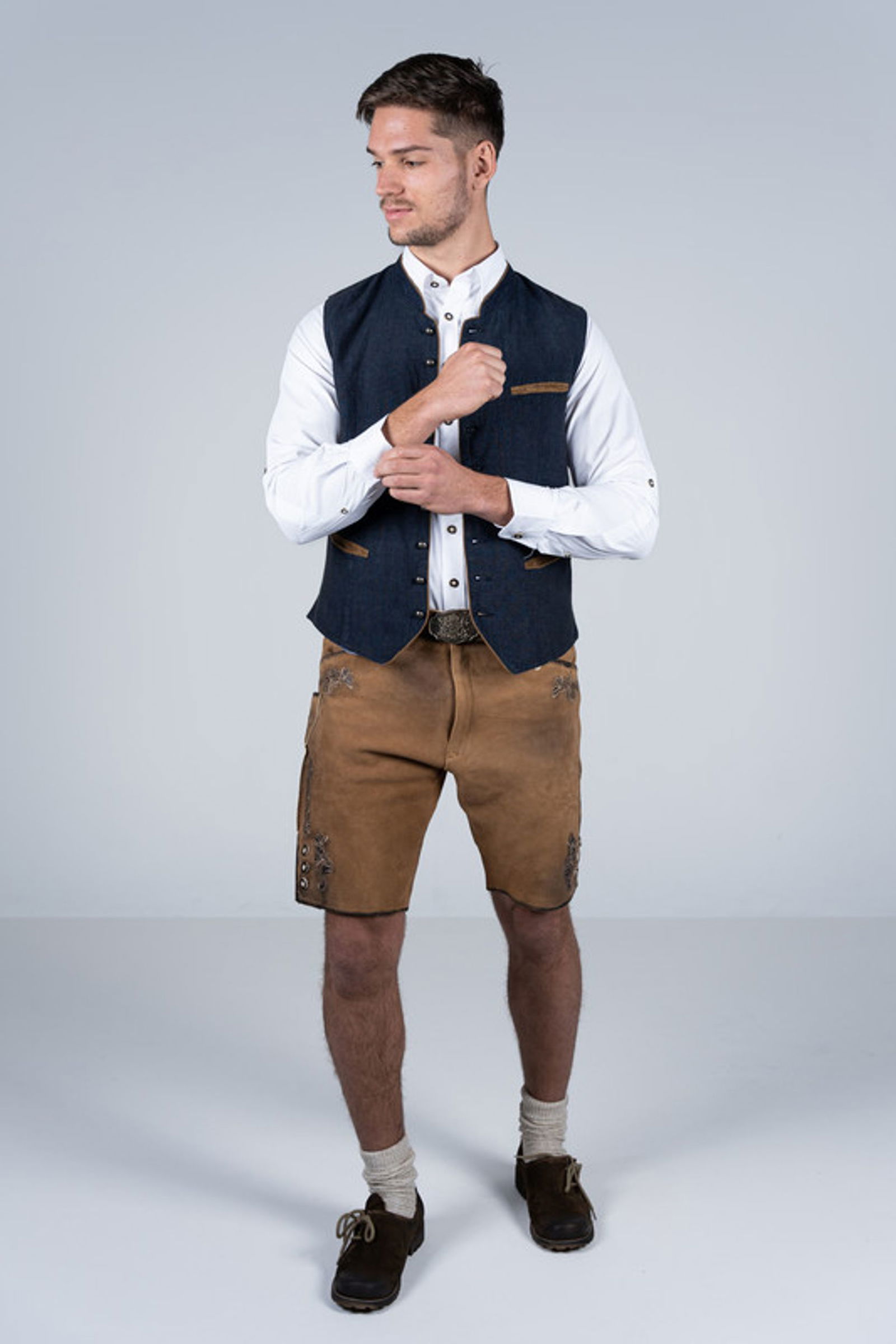 64813ea34127e87281e8947316fb5b00 Edelnice | Edelnice kurze Wildbock Lederhose "Linus" | 56