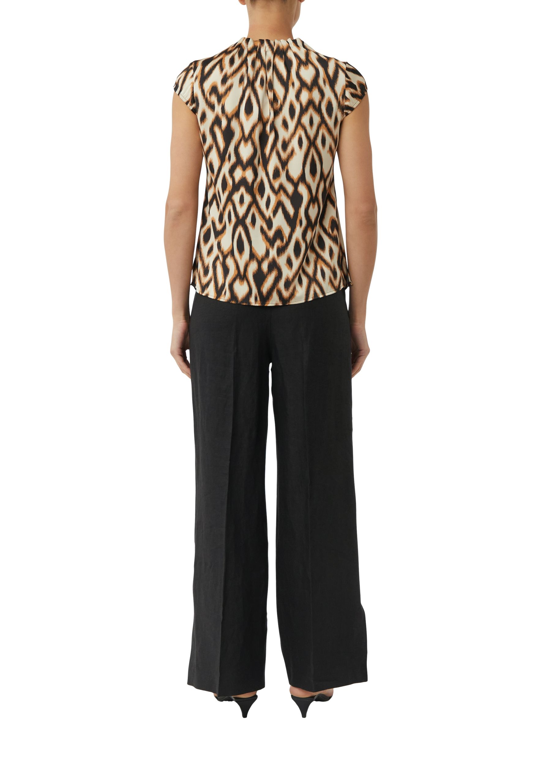Comma |  Comma Druckbluse  | 38 | schwarz