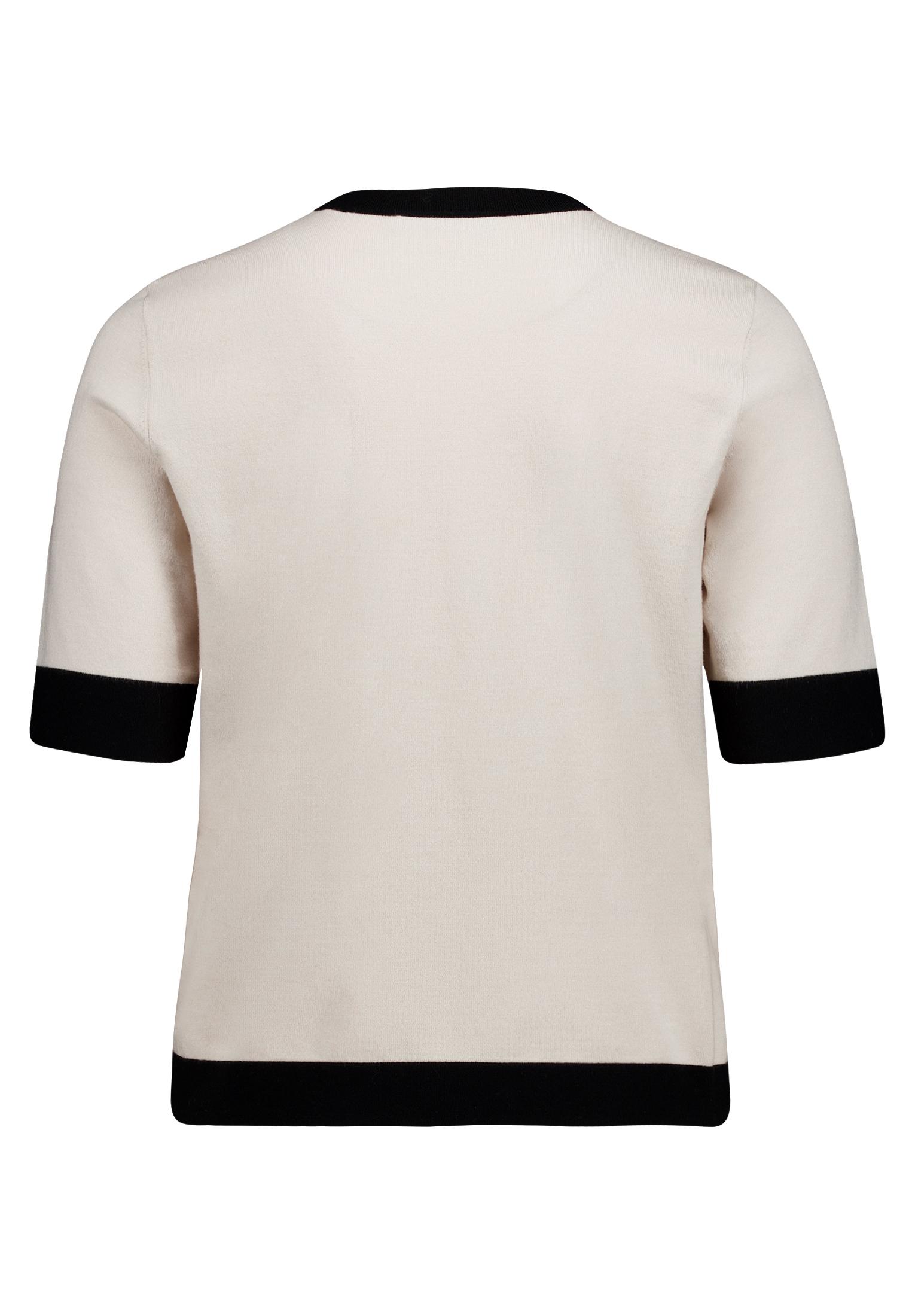 Strickpullover Kurz 1/2 Arm, Patch Beige/Black #2