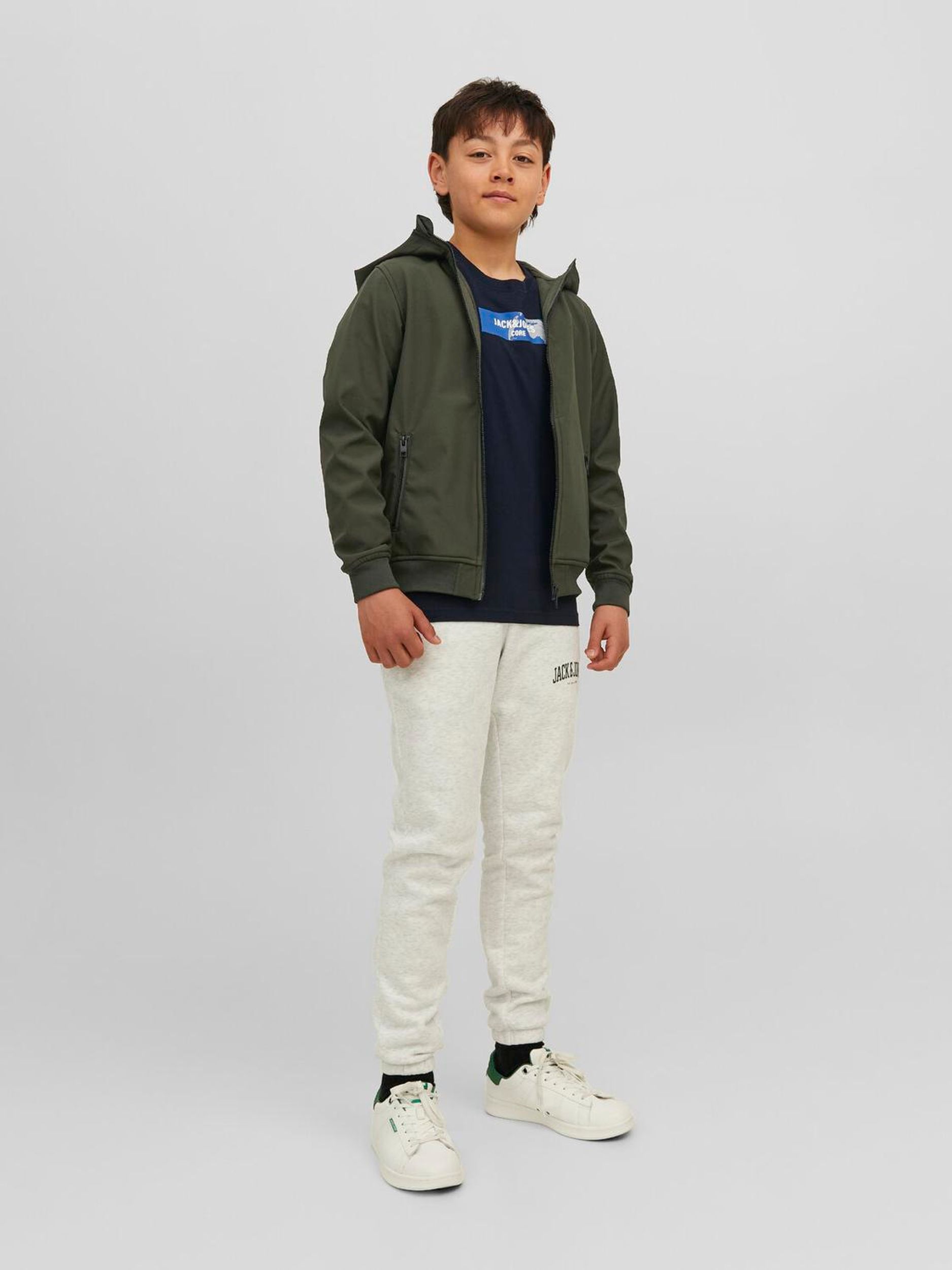 Jack&Jones |  JJEBASIC SOFTSHELL HOOD NOOS JNR | 140 | dunkelgrün