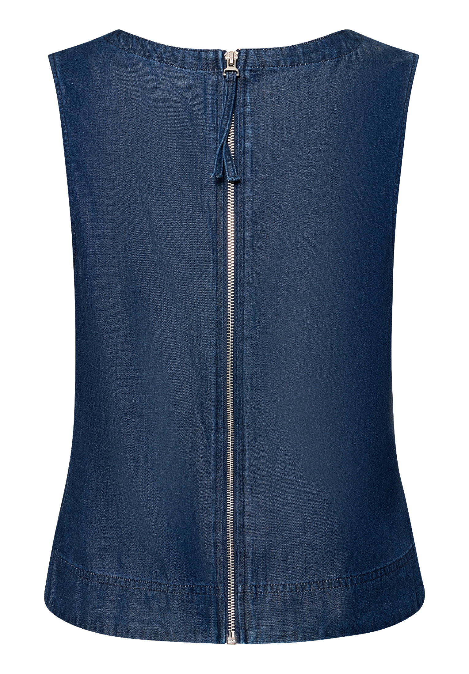 Bluse Kurz ohne Arm, Dark Blue Denim #2