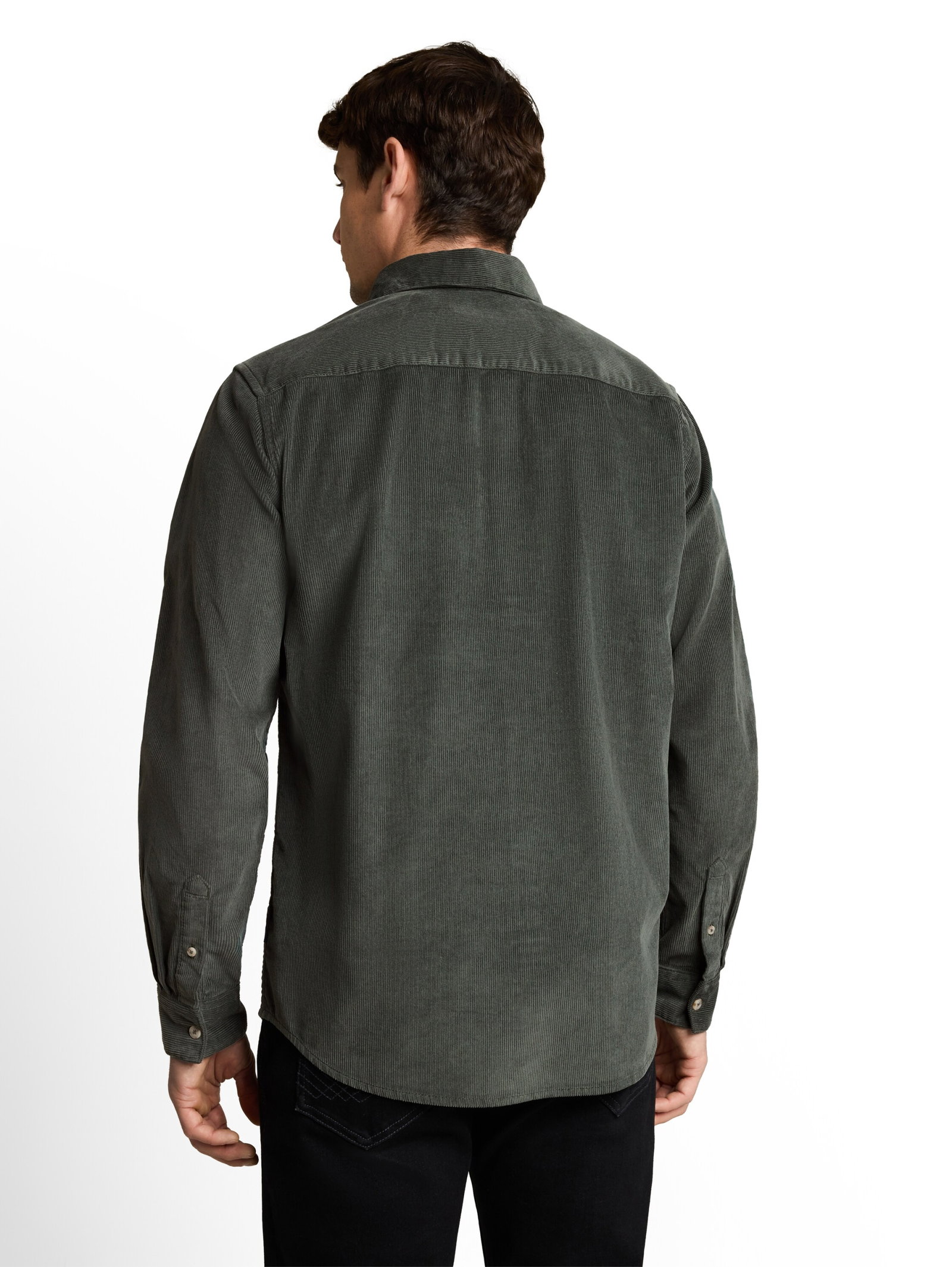 soft corduroy shirt, Darkest Olive #4