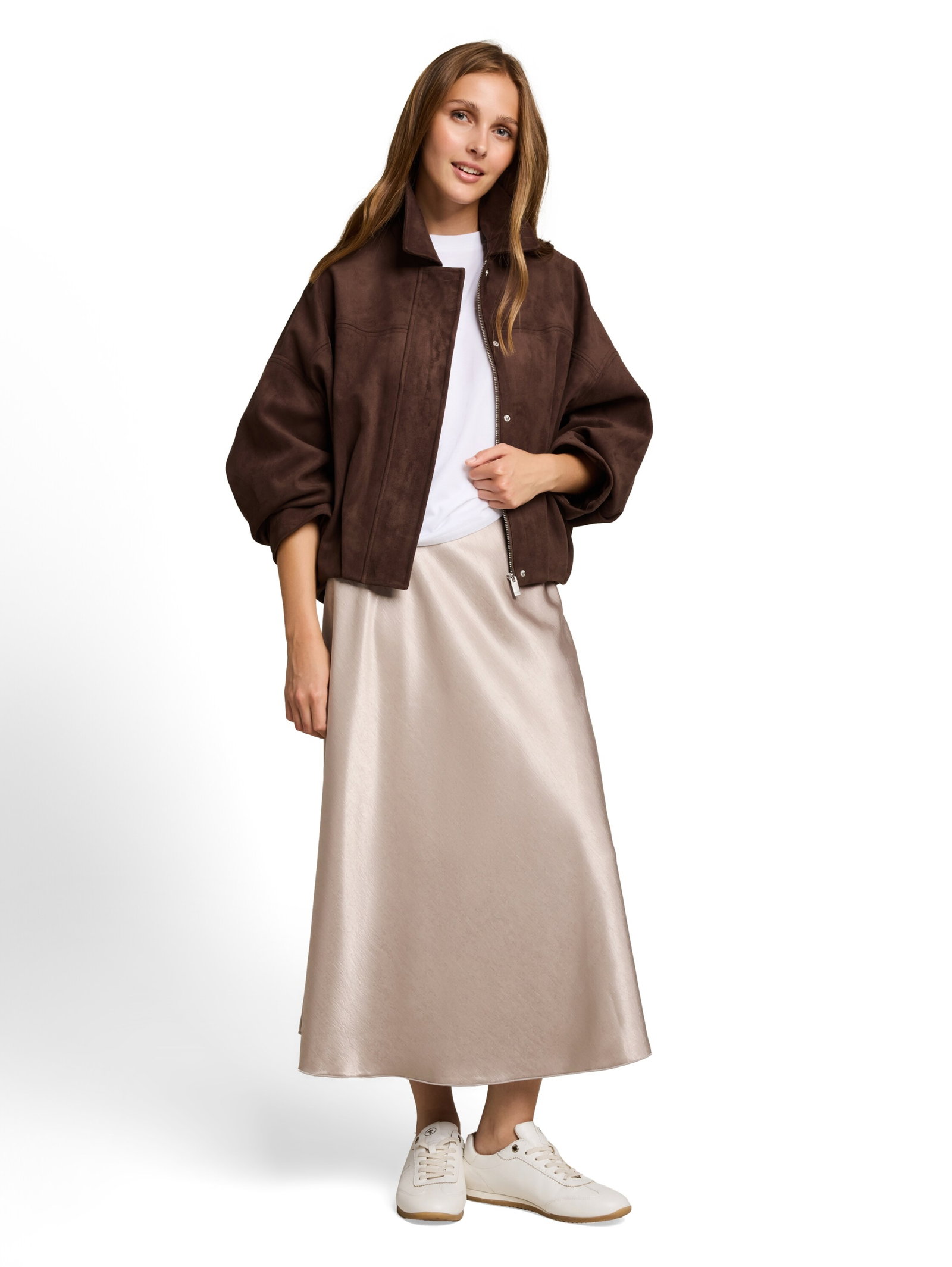 fake suede leather jacket, cool dark brown #3