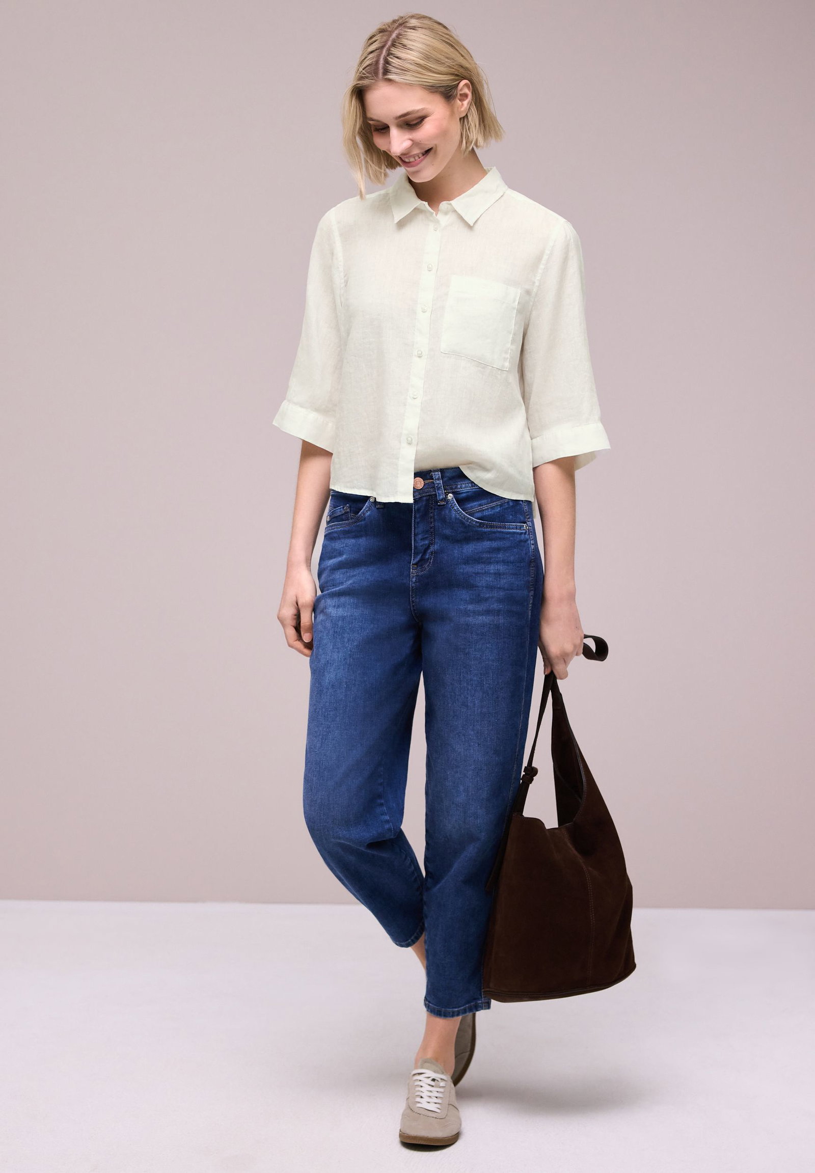 Street One |  Street One Bluse aus Leinen  | 36 | off white