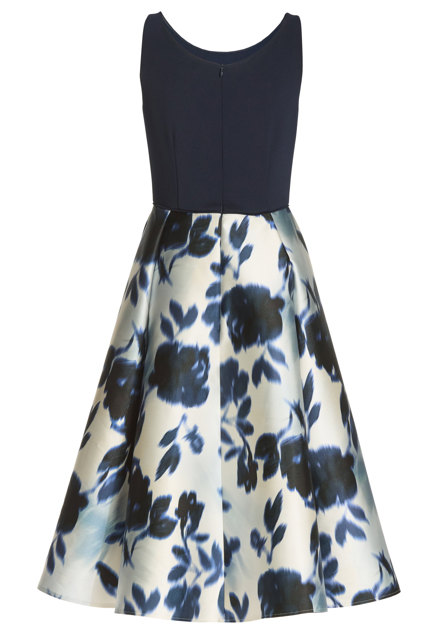 Cocktailkleid aus bedrucktem Twill, ivory / navy #7