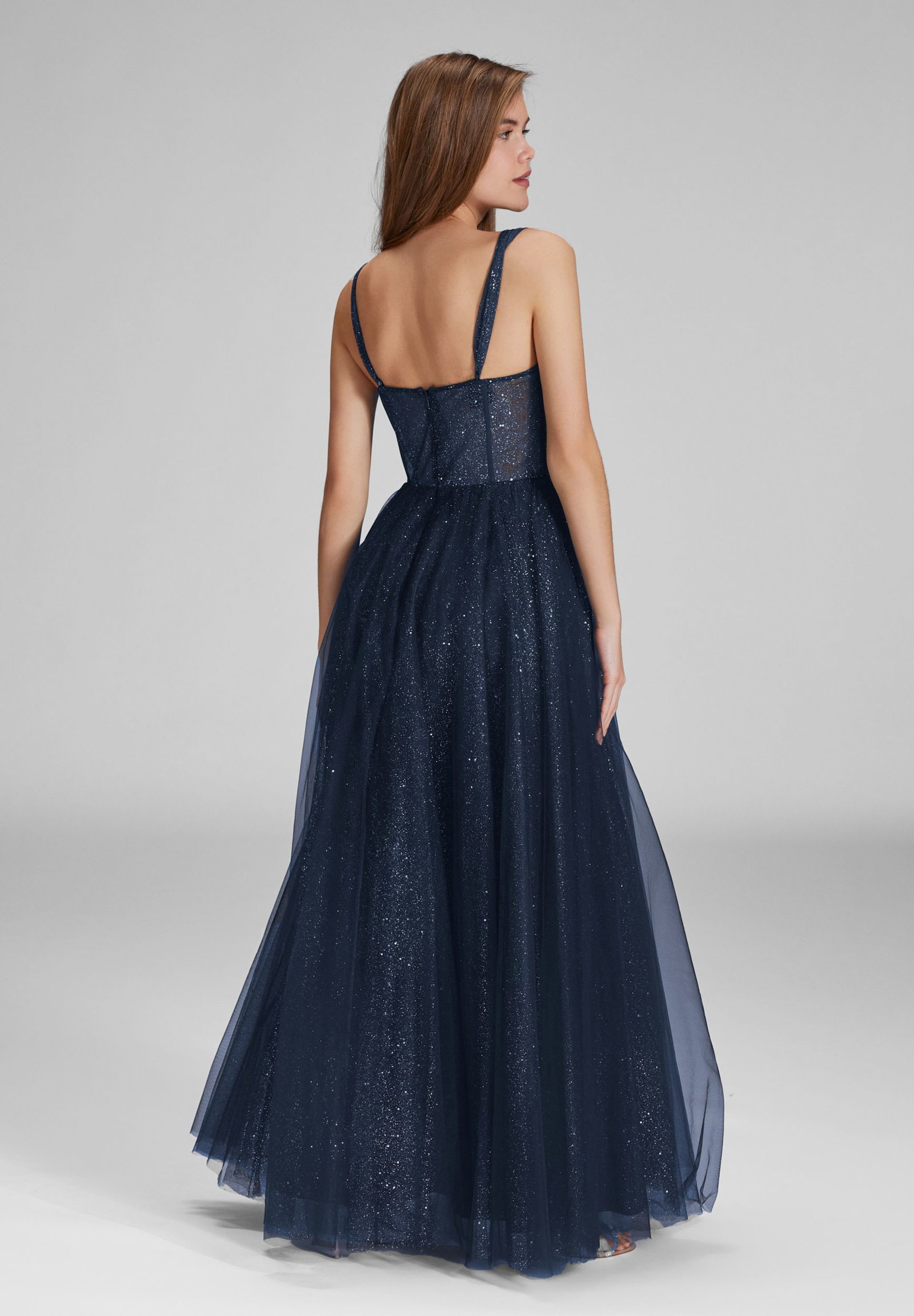 aa38c6c7d1a71d56d6eac48985e751c2 | Tüllrobe mit Schimmereffekt, navy | 32 | navy