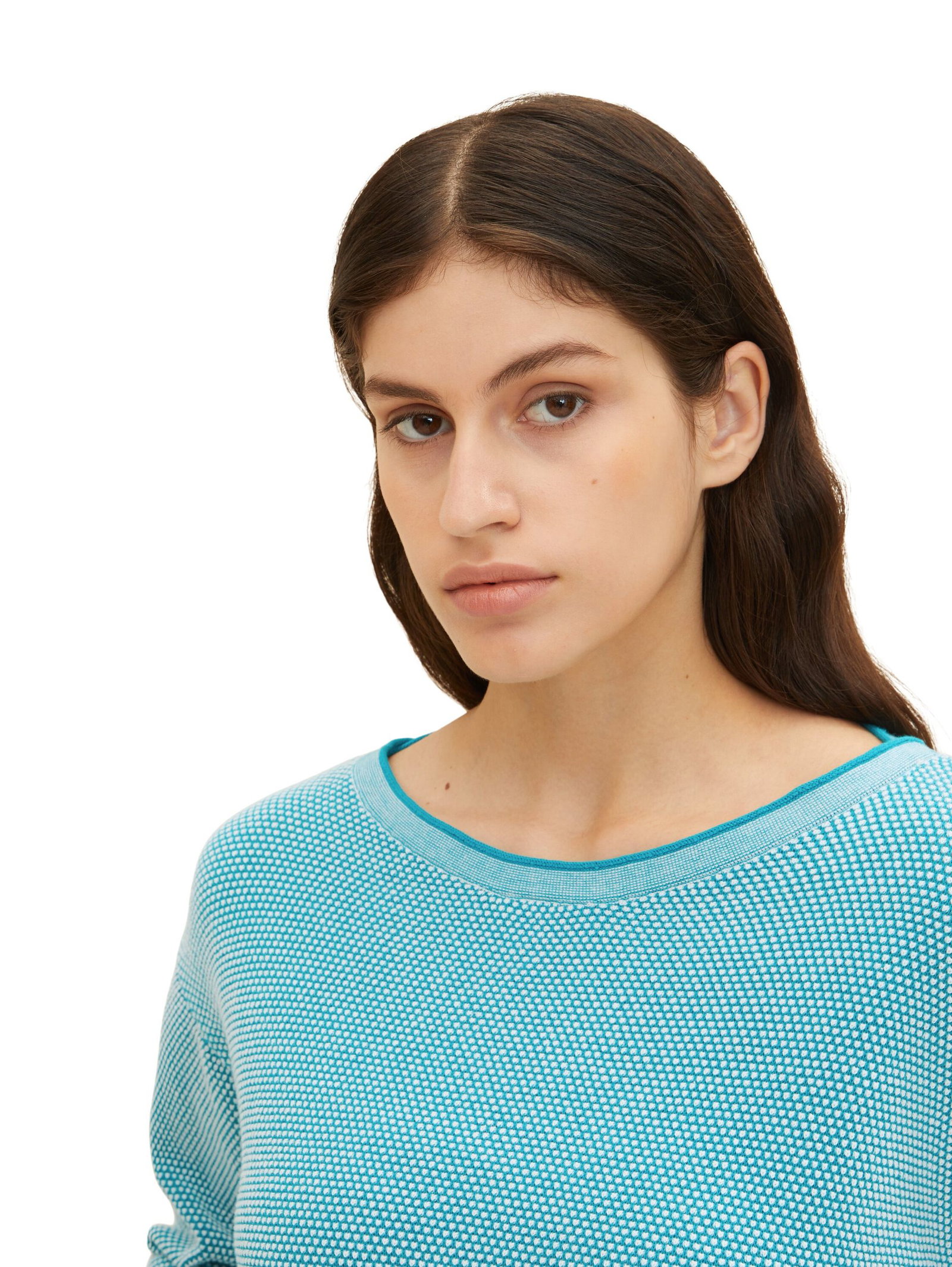 Tom Tailor |  Tom Tailor Pullover  | L | teal blue bubble structure