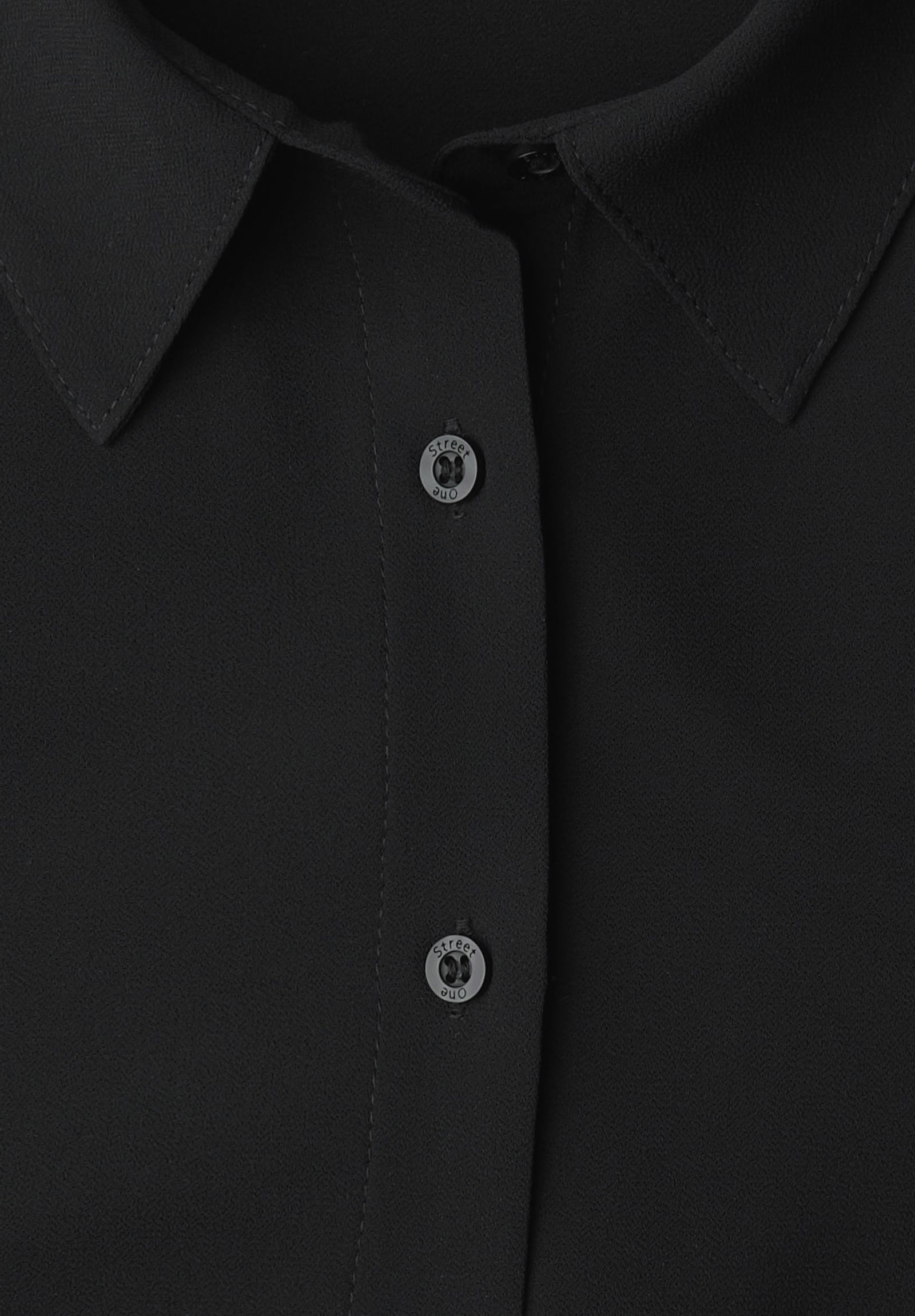 6d22456e21e047befb9919d639d0120d | Chiffon buttoned shirtcollar b, Black | 42 | black