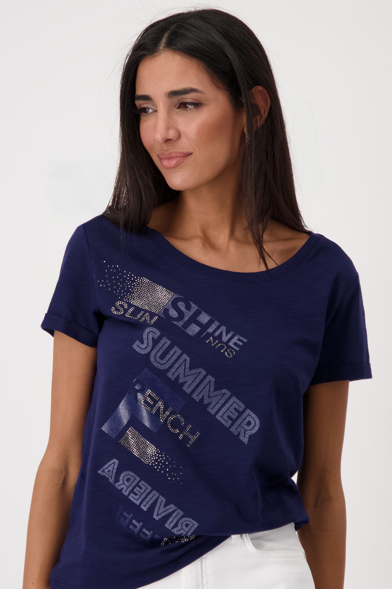 Monari |  T-Shirt, navy blue | 44 | navy blue