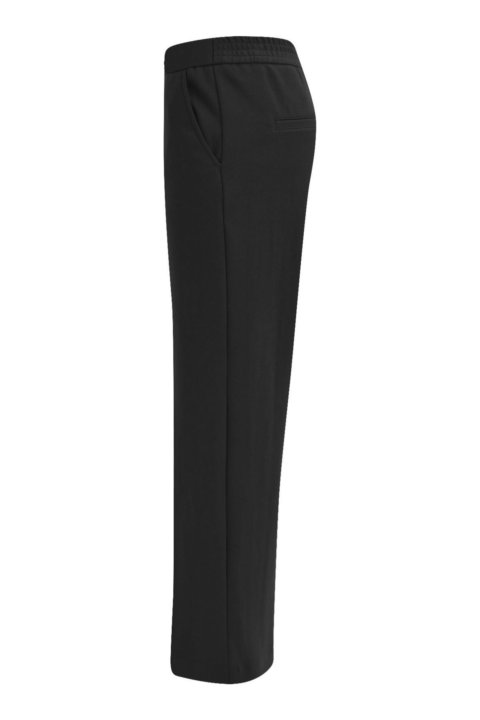  | WIDELEG PANTS WITH ELASTIC AT BACK, BLACK | S | black