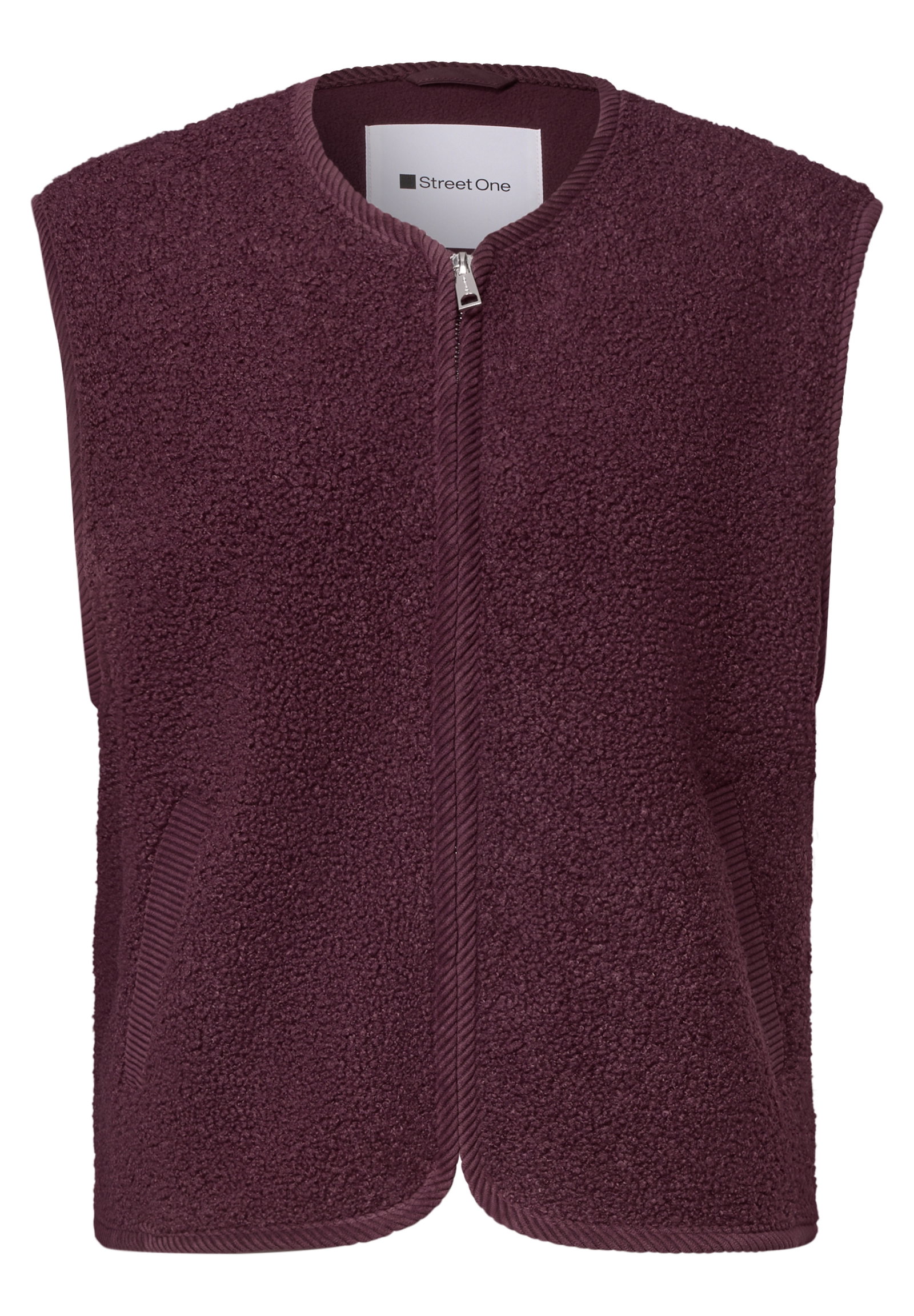 Short Teddy Vest w. Corduroy D, rustic rouge #1