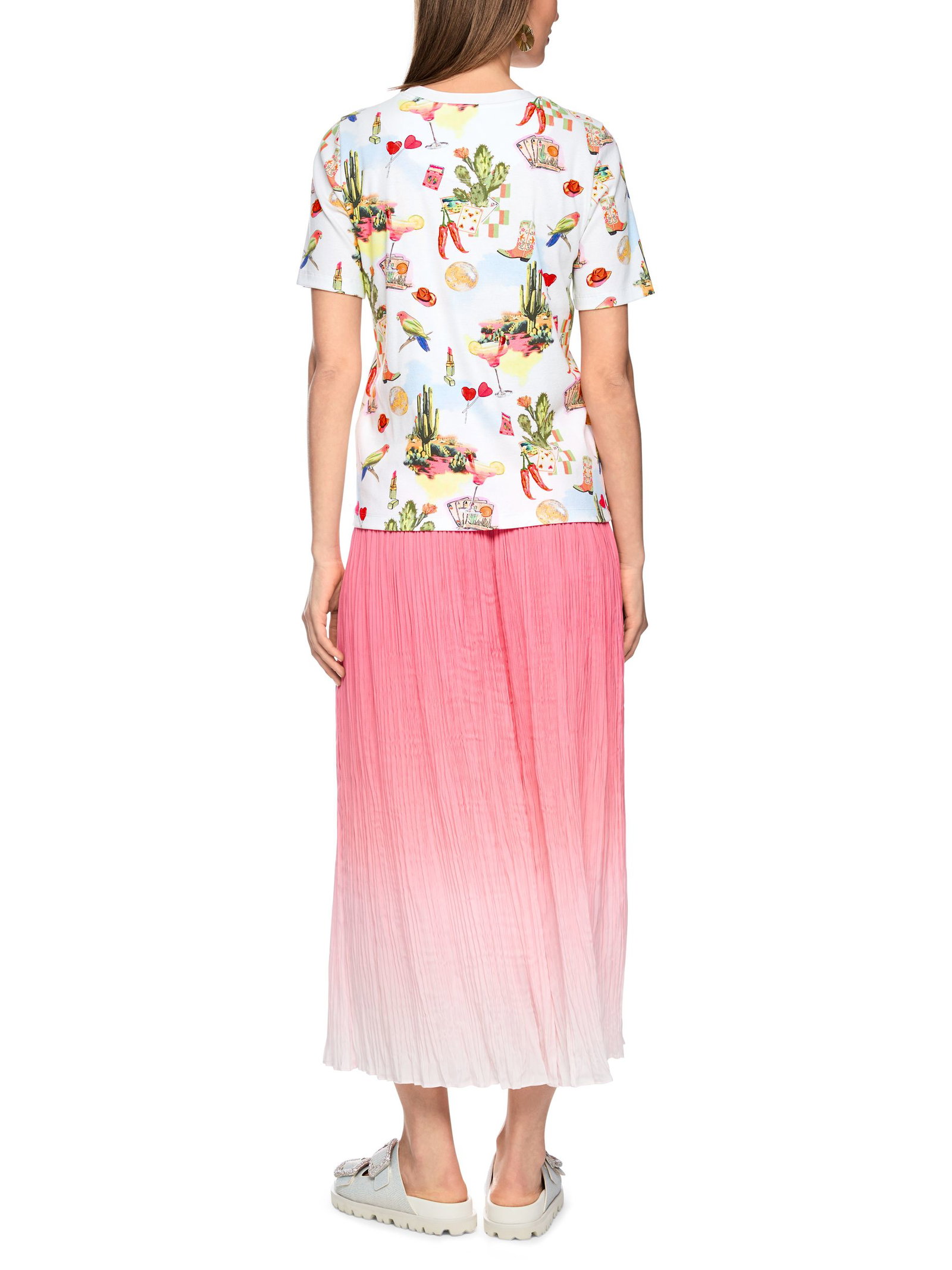 Marc Cain Sports |  Rundhals T-Shirt mit Allover-Print | 46 | white