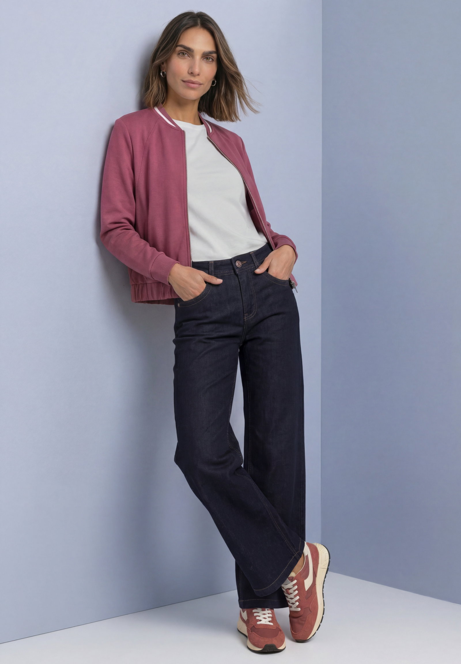 LTD QR silk look jacket w.kick, dark clouded blush #5