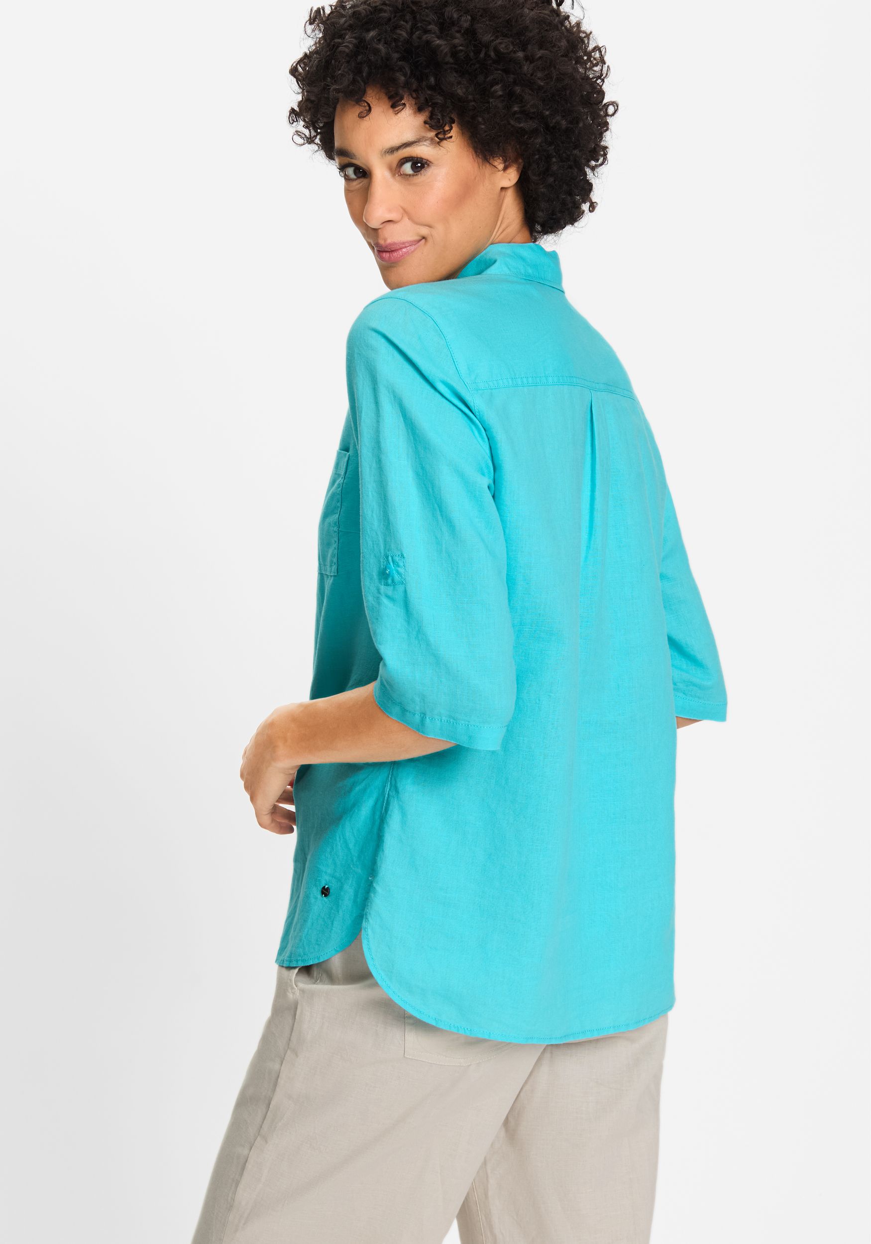 Olsen |  Olsen Druckbluse  | 46 | aruba blue