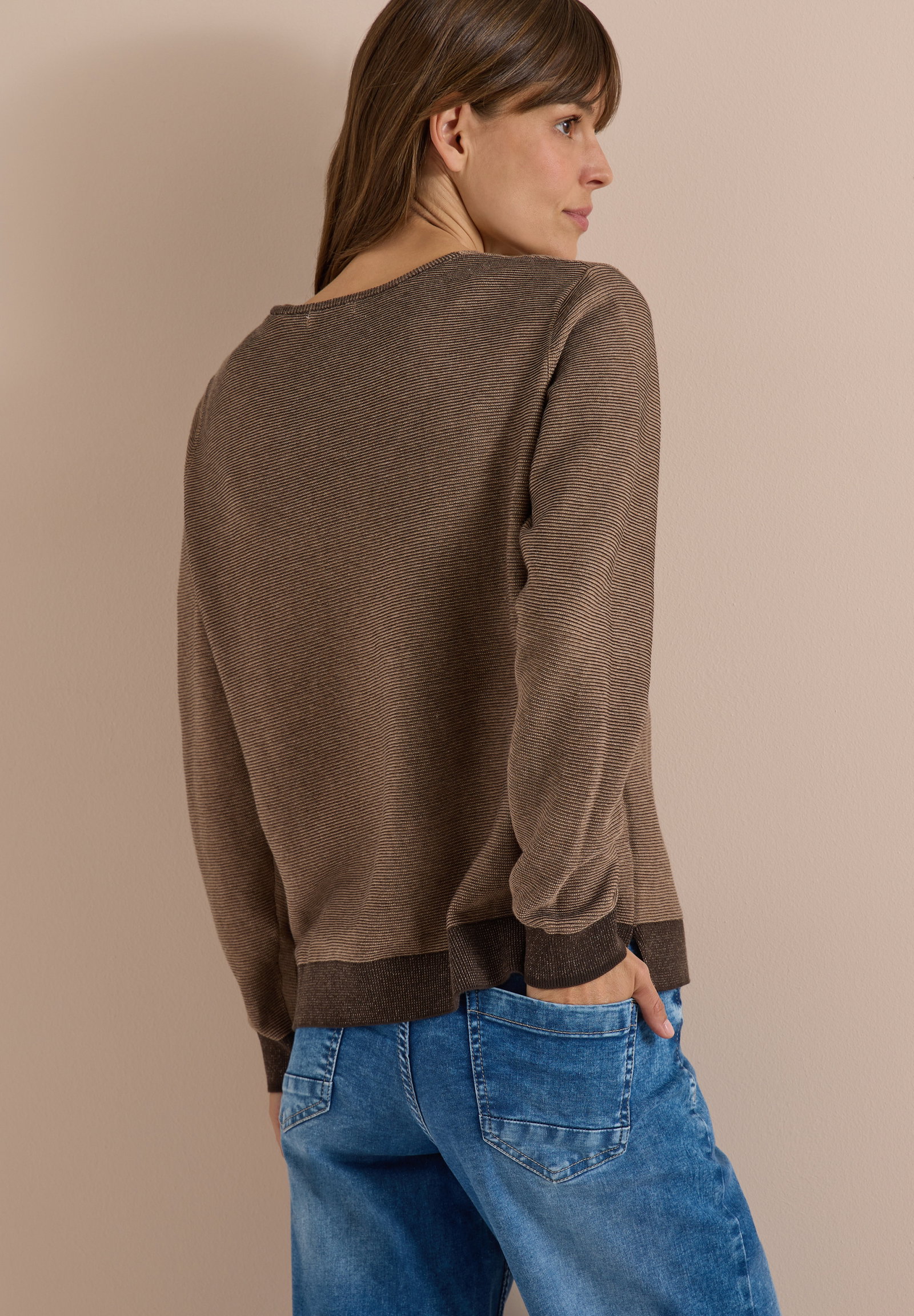 NOS 2-Tone V-Neck, truffle brown #4