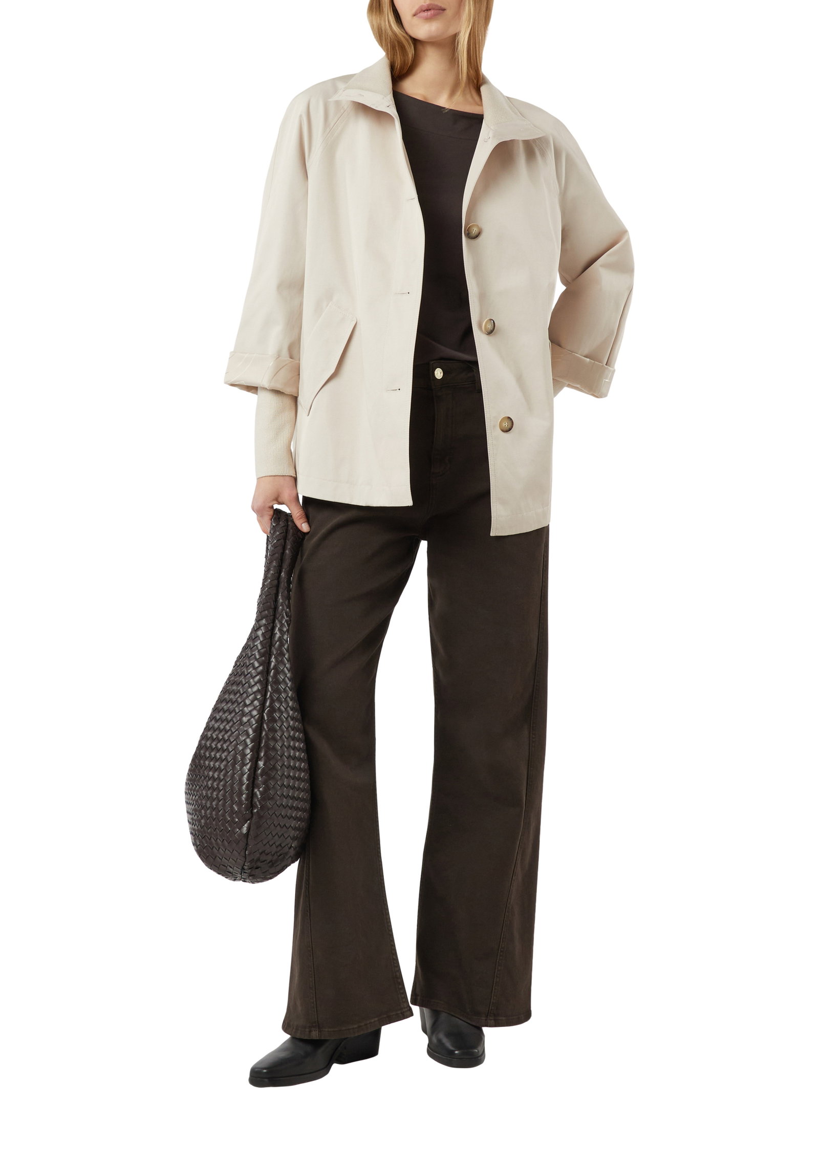 Comma Cape-Jacke im Relaxed Fit mit Stehkragen und Rippbündchen #4