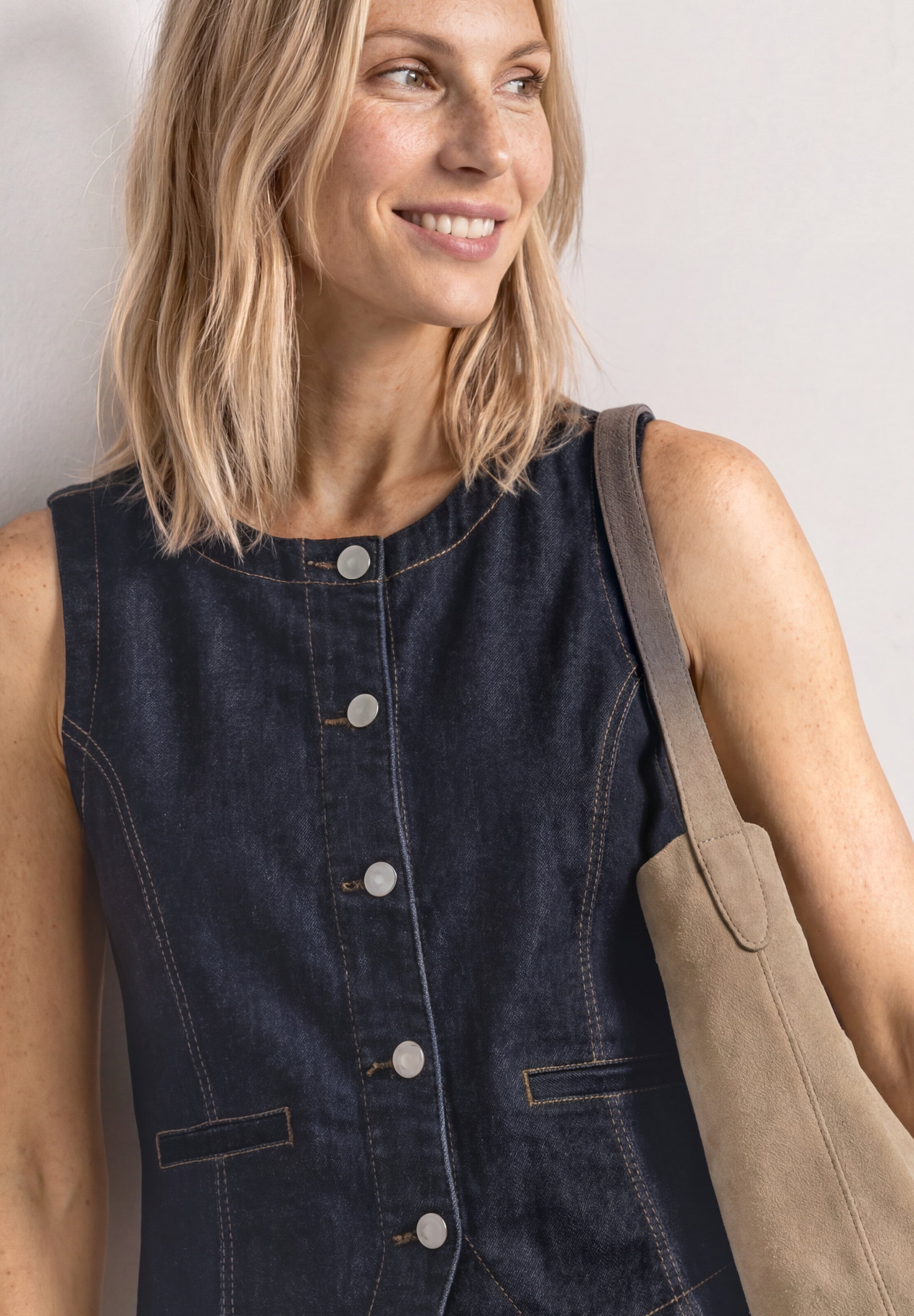 Style Denim,Vest,Rinse washed, Deep Rinse Washed #6