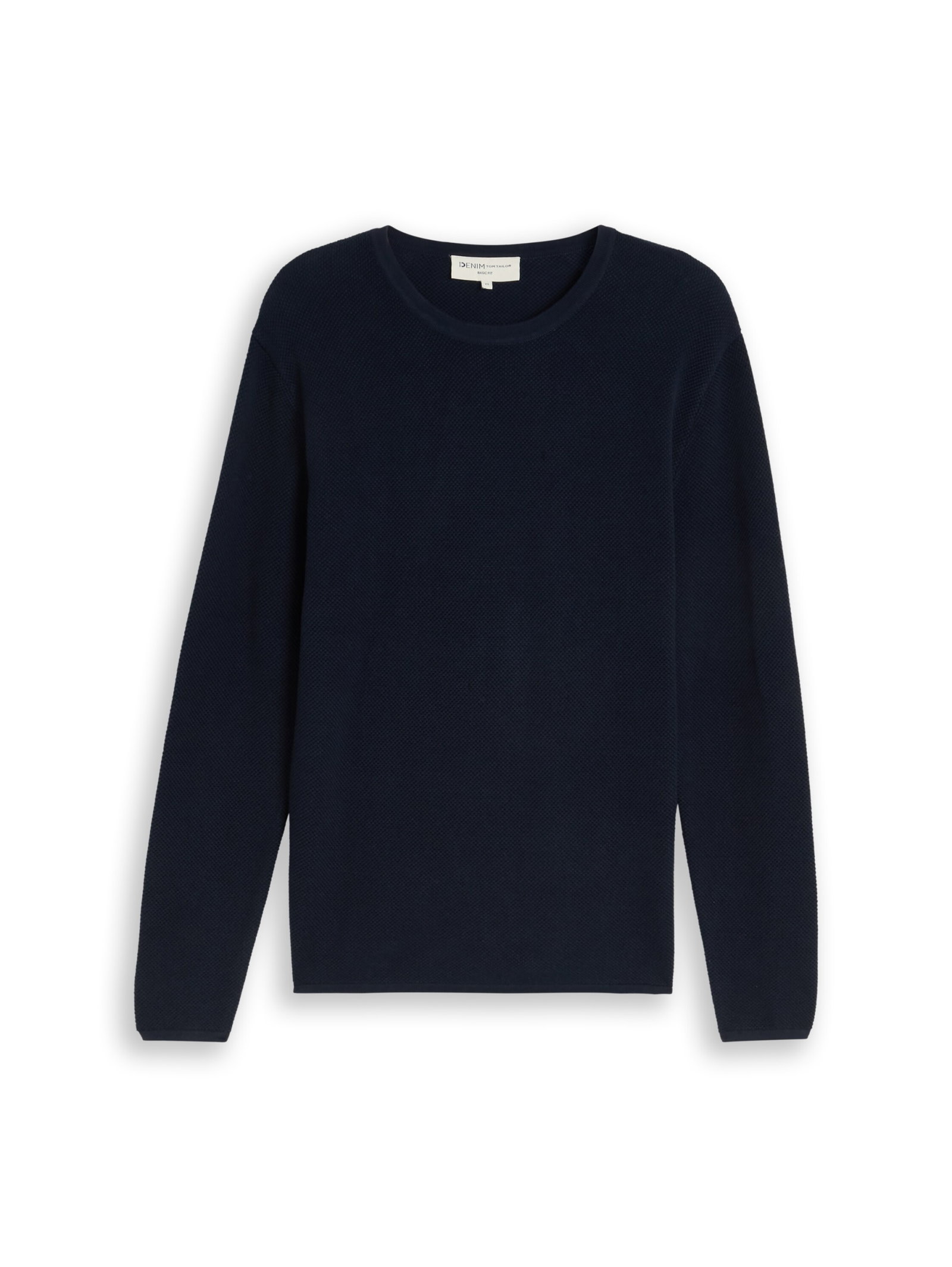 basic structred crew neck knit, sky captain blue #1